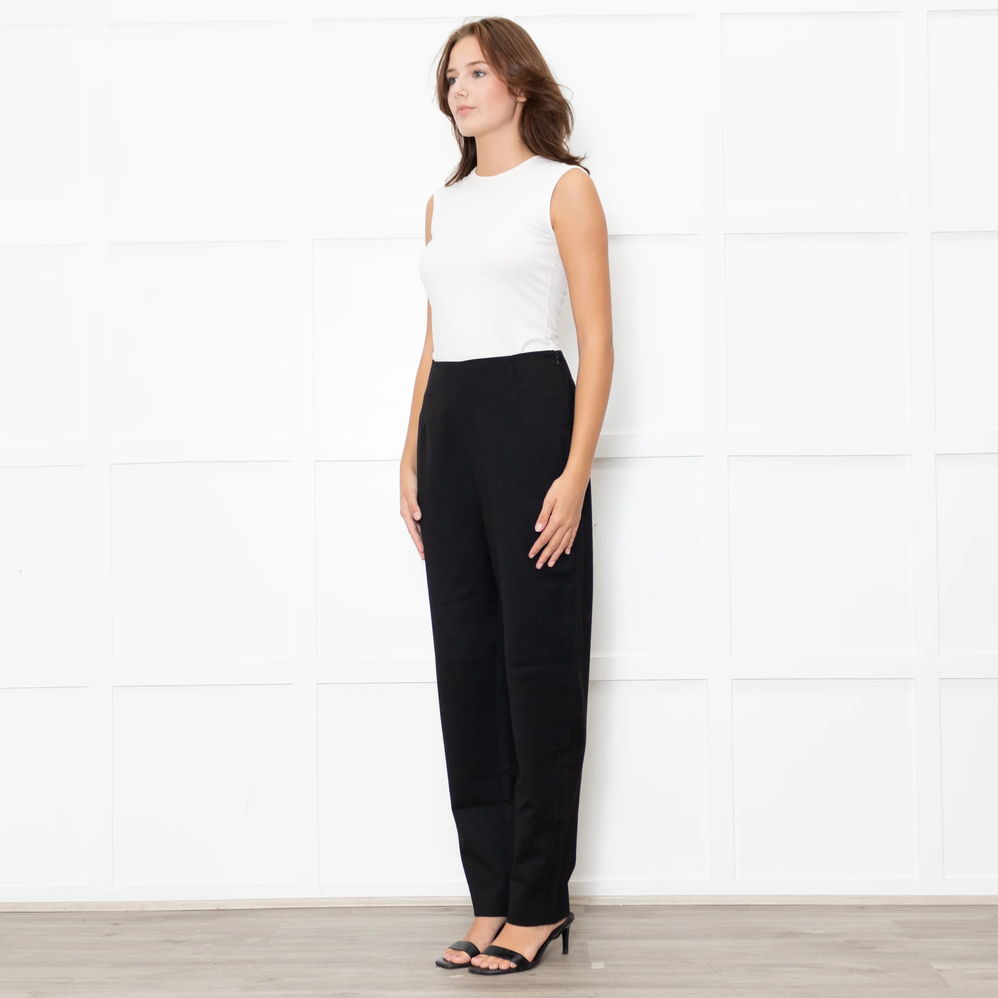 Toteme Black High Waisted Wool Mix Trousers - Image 3