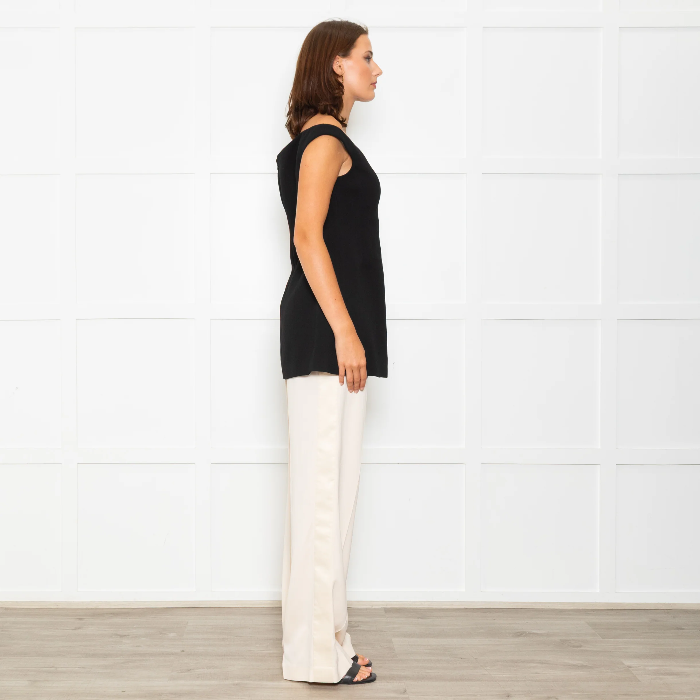 Toteme Black Long Line Curved Off Shoulder Top - Image 6