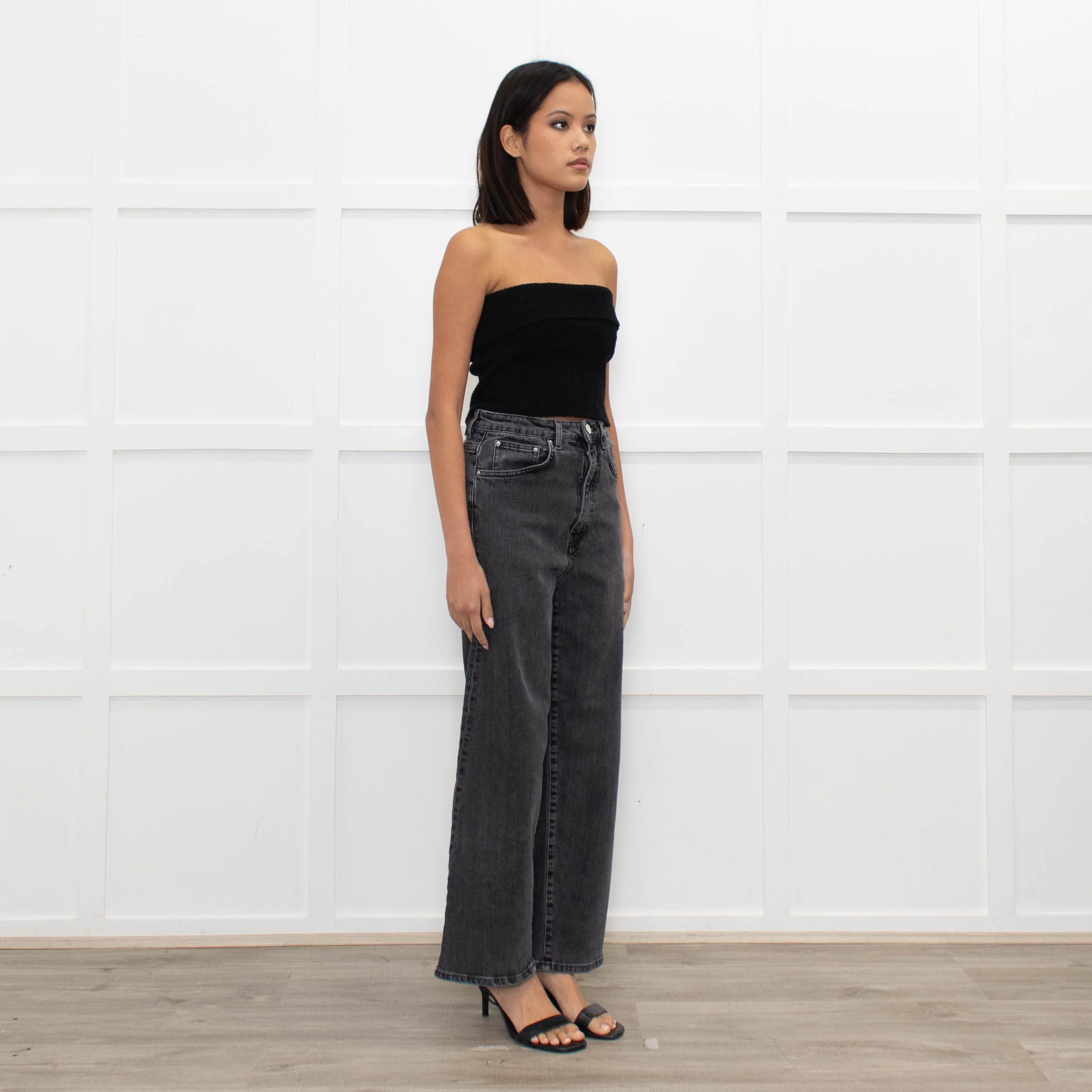 Toteme Black Washed Wide Leg Jeans - Image 3