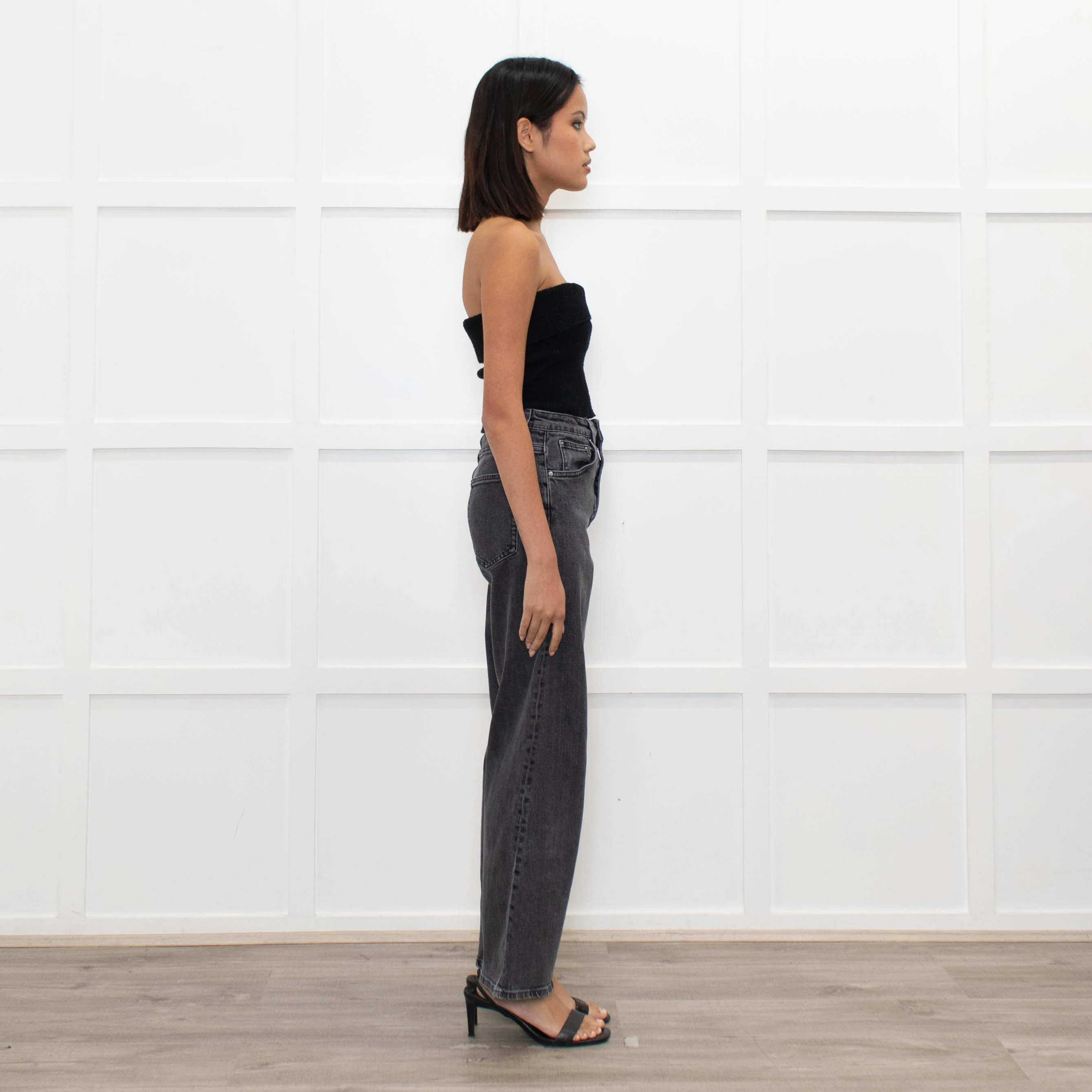 Toteme Black Washed Wide Leg Jeans - Image 4