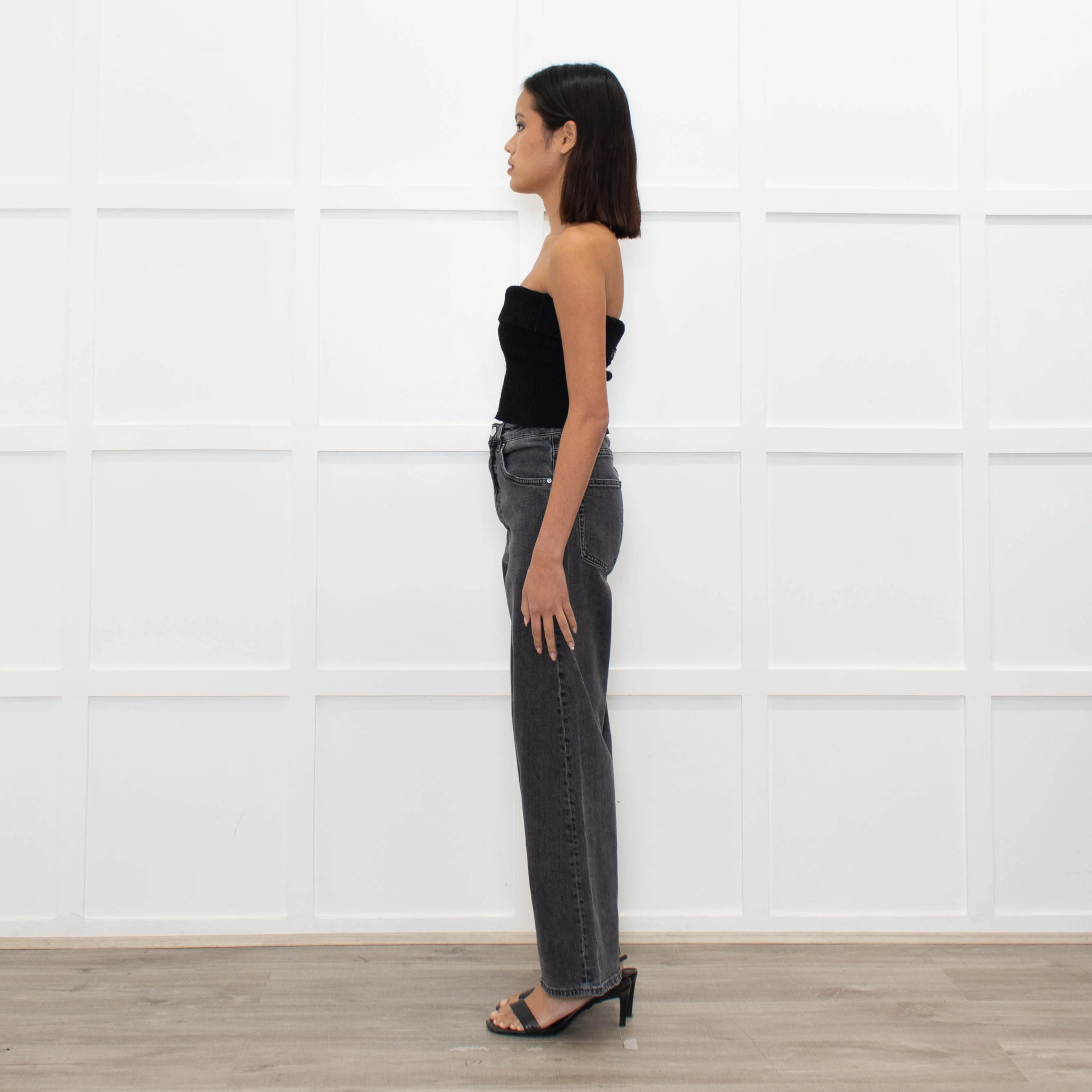 Toteme Black Washed Wide Leg Jeans - Image 6