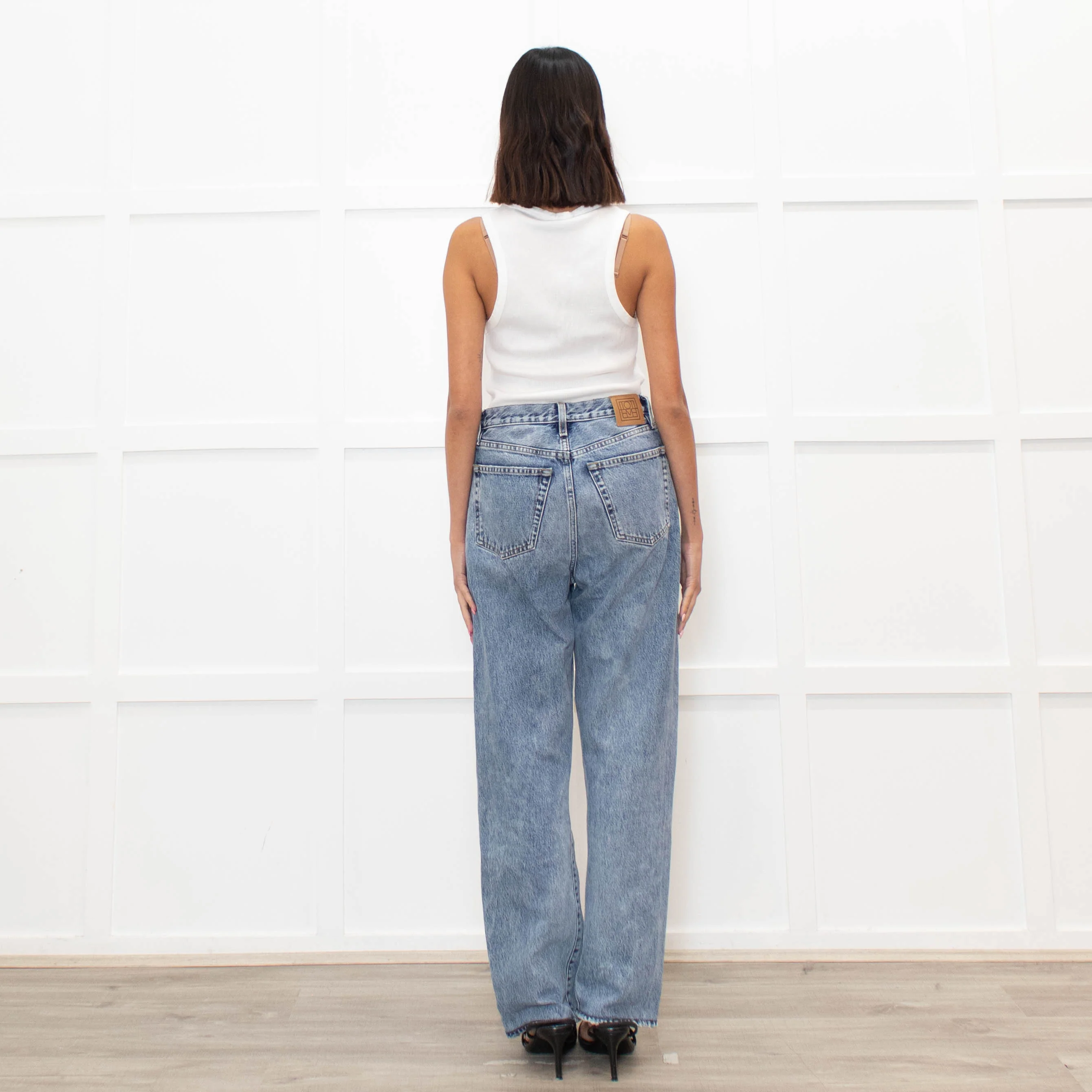 Toteme Blue Denim Button Fly Twisted Seam Jeans - Image 5