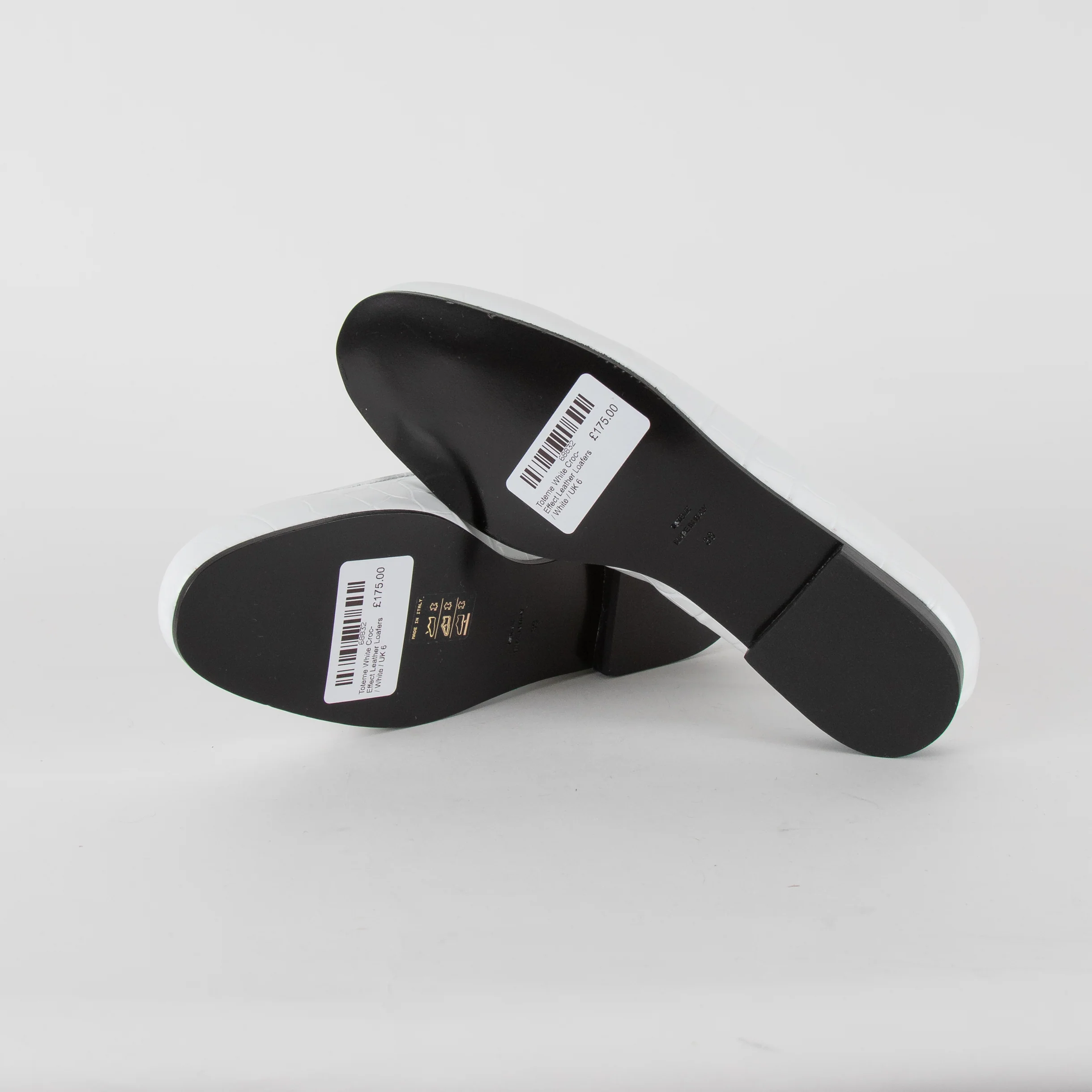 Toteme White Croc-Effect Leather Loafers - Image 7