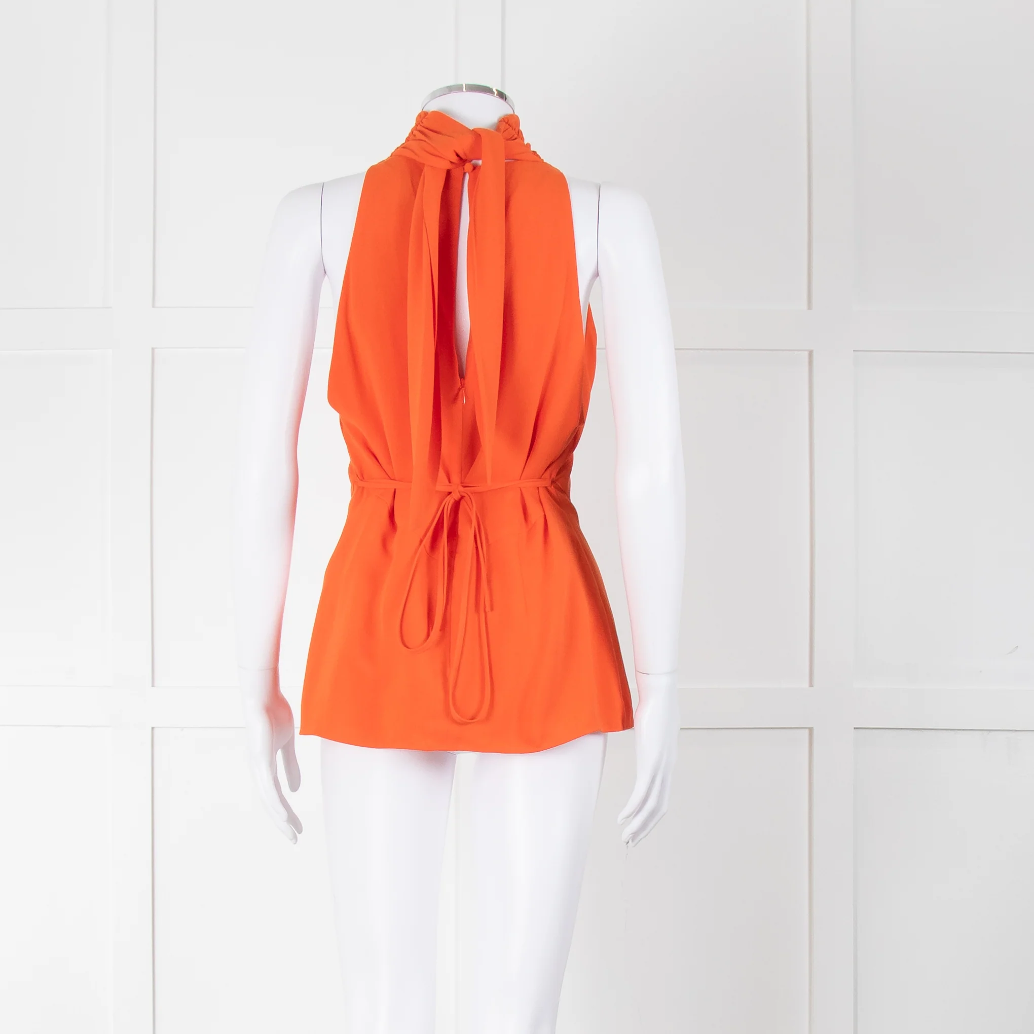 Tove Orange Draped Sleeveless Top - Image 5