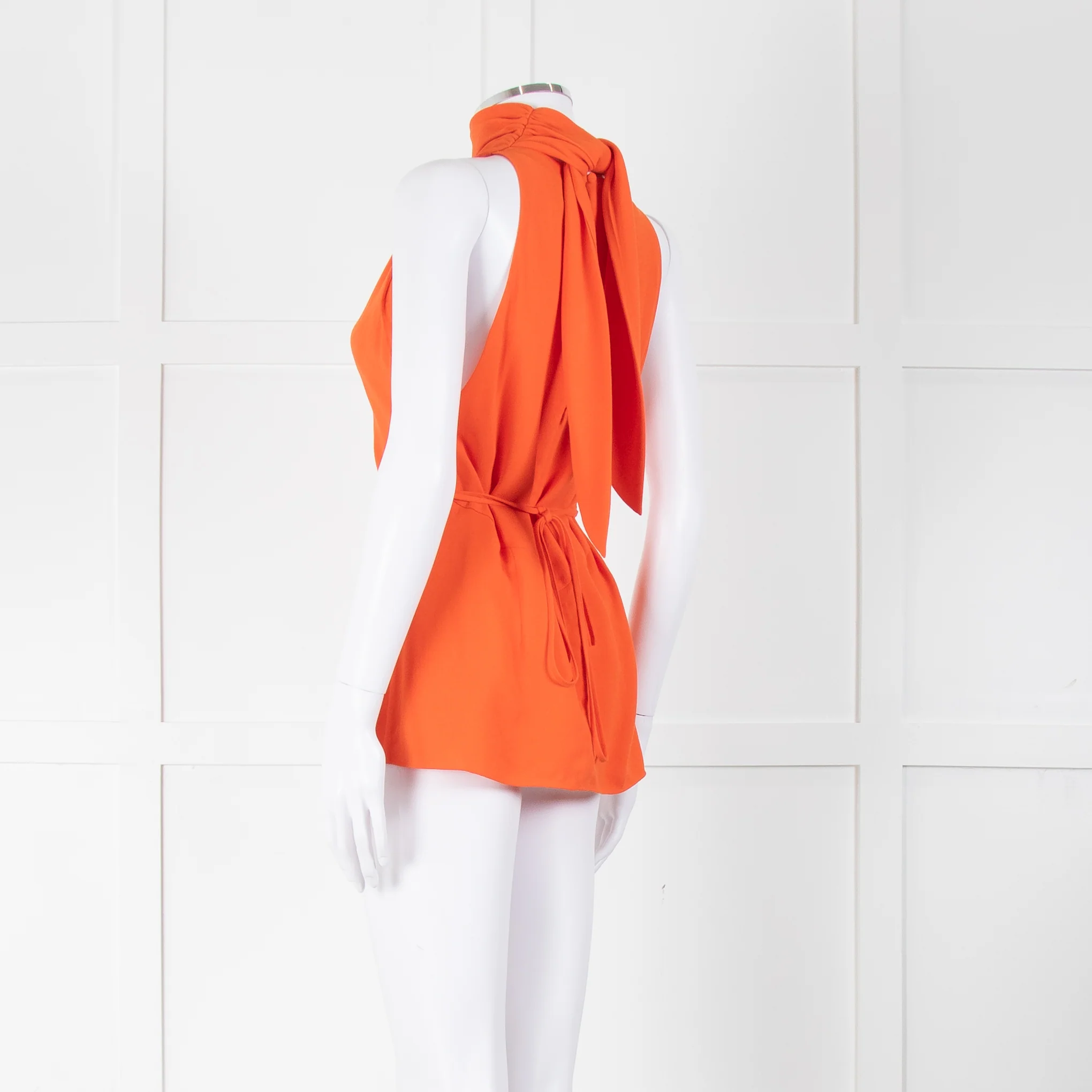 Tove Orange Draped Sleeveless Top - Image 6
