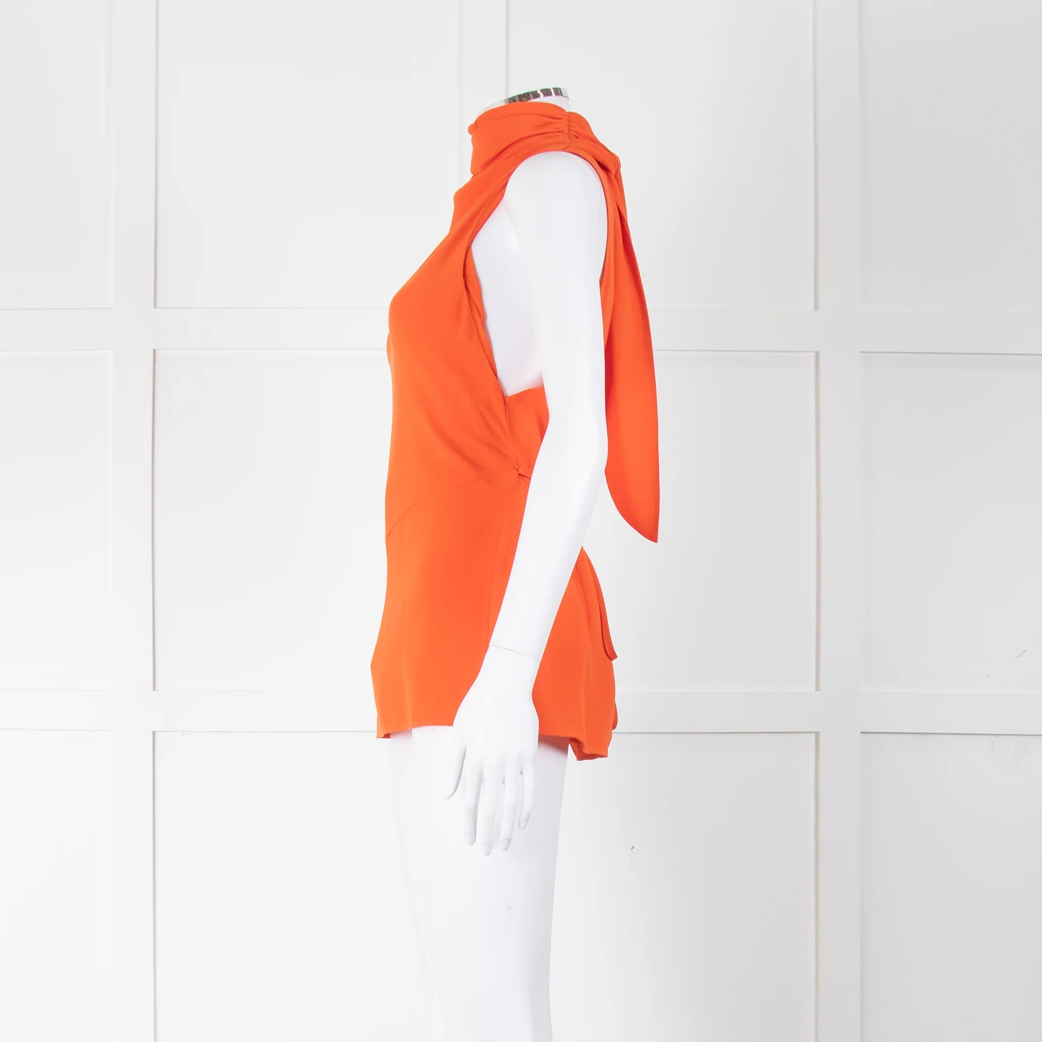 Tove Orange Draped Sleeveless Top - Image 7