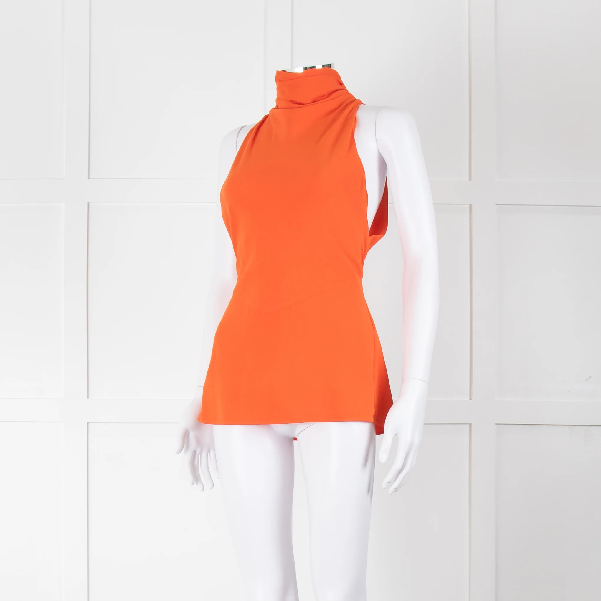 Tove Orange Draped Sleeveless Top - Image 8