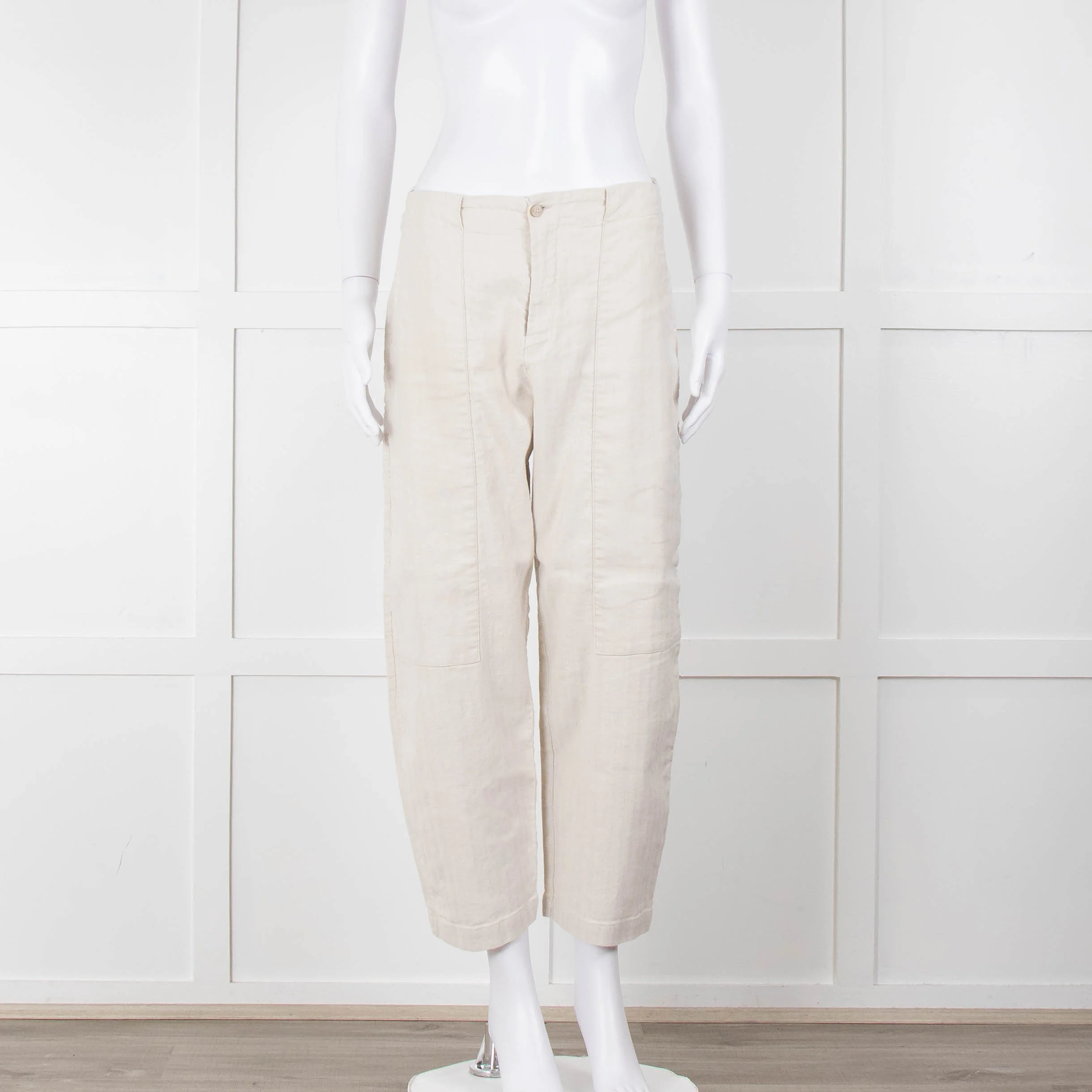 Transit Par Such Cream Twill Drop Crotch Trousers