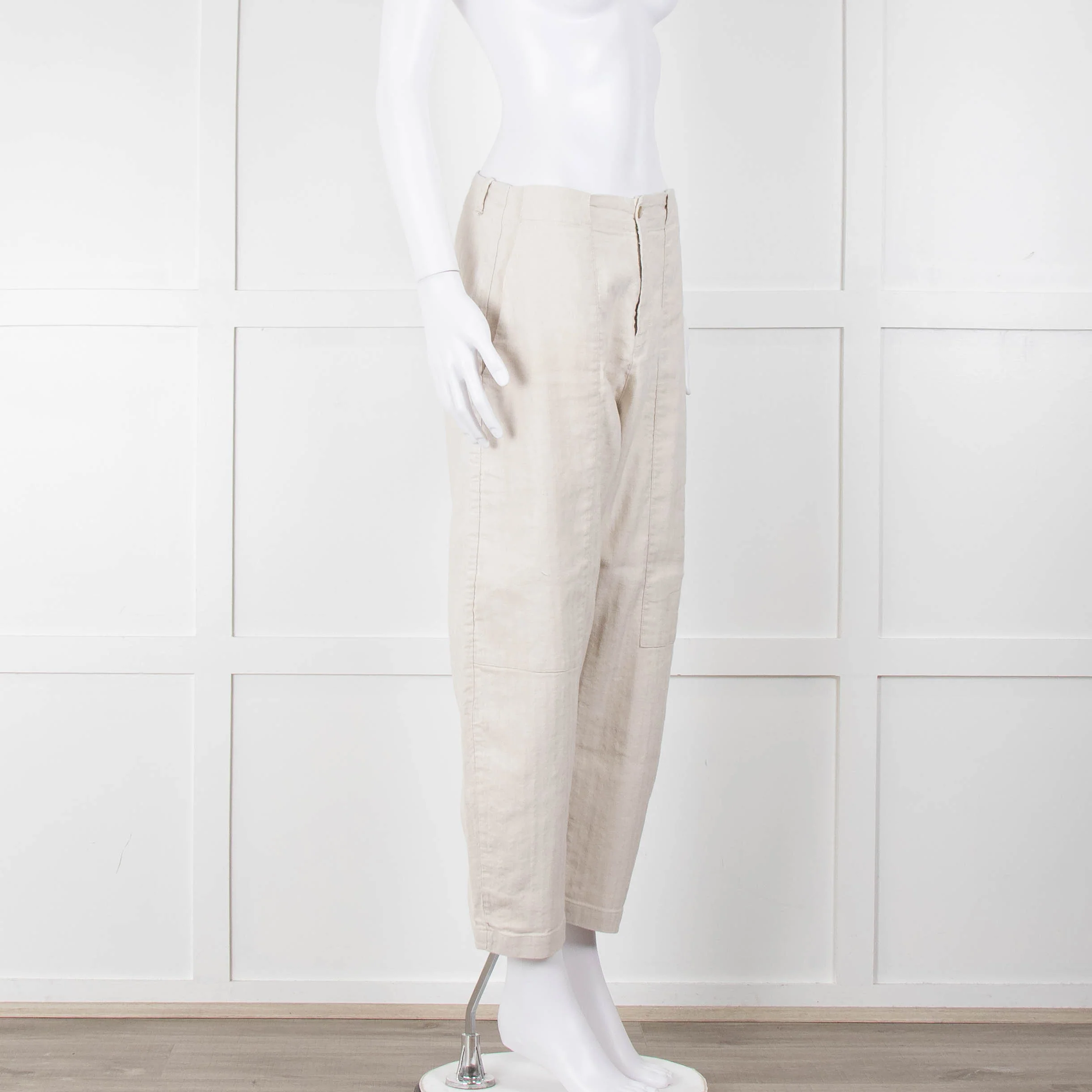 Transit Par Such Cream Twill Drop Crotch Trousers - Image 2