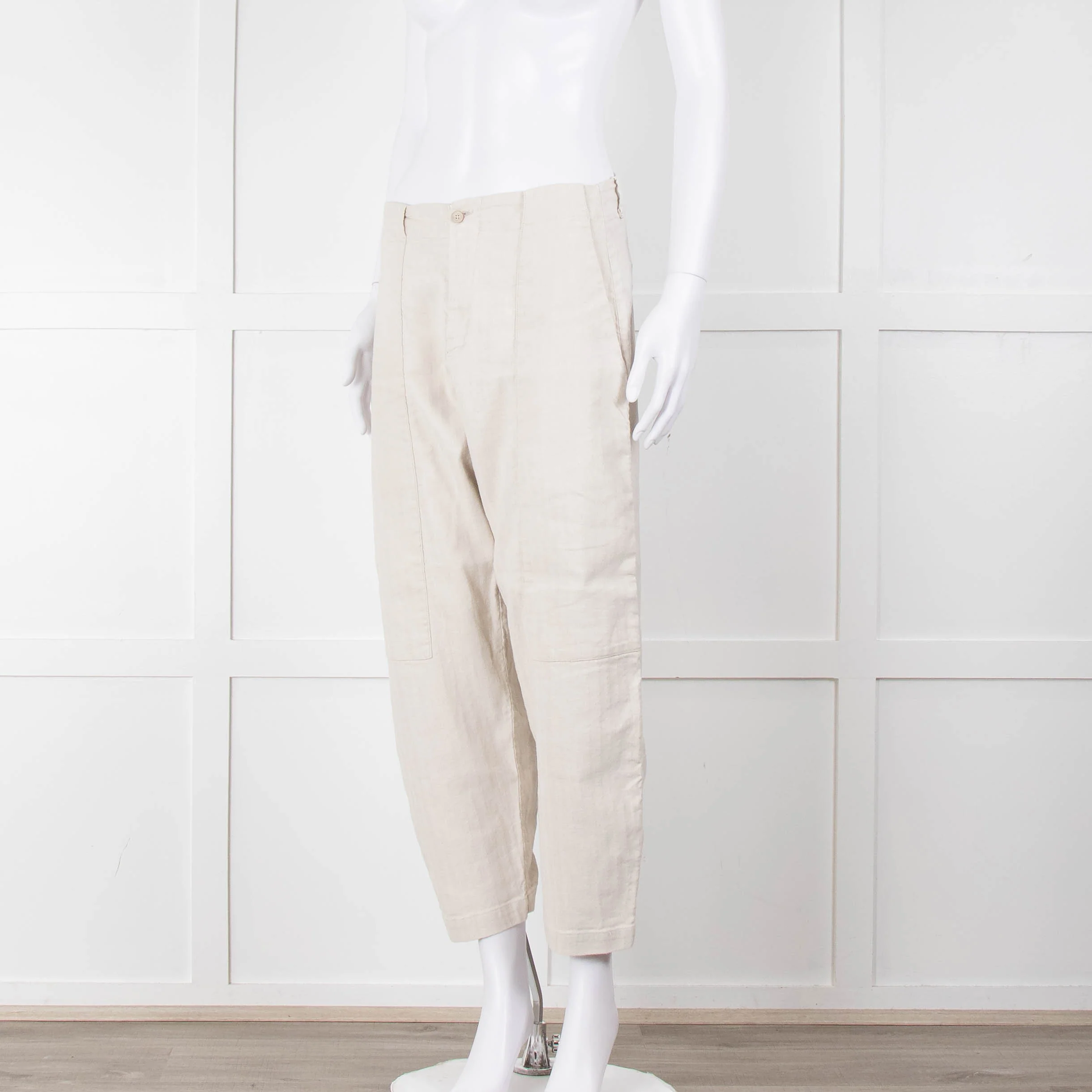 Transit Par Such Cream Twill Drop Crotch Trousers - Image 8
