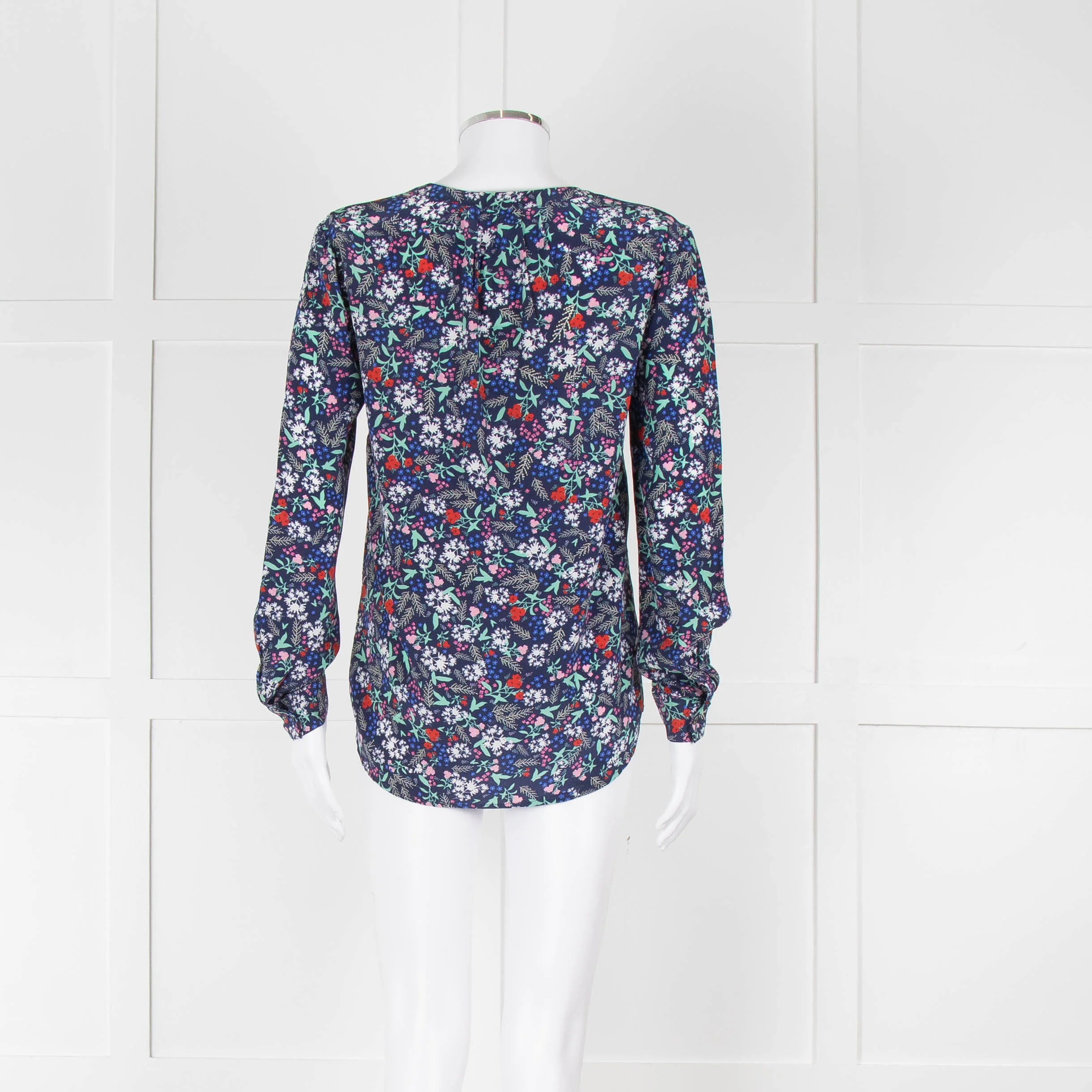 Trilogy Blue Turquoise Red Floral Long Sleeve Top - Image 5