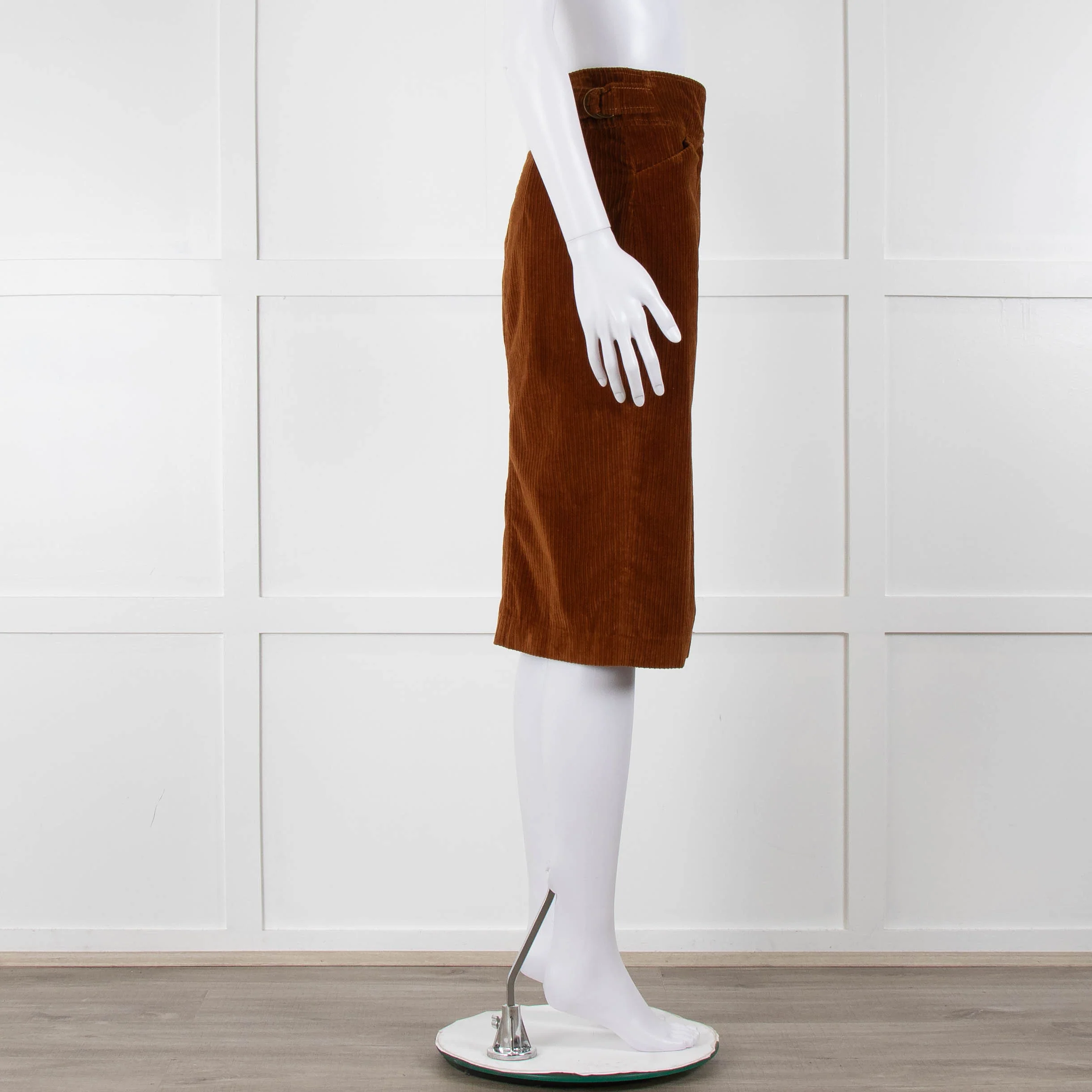 True Royal Mustard Corduroy Pencil Skirt - Image 3