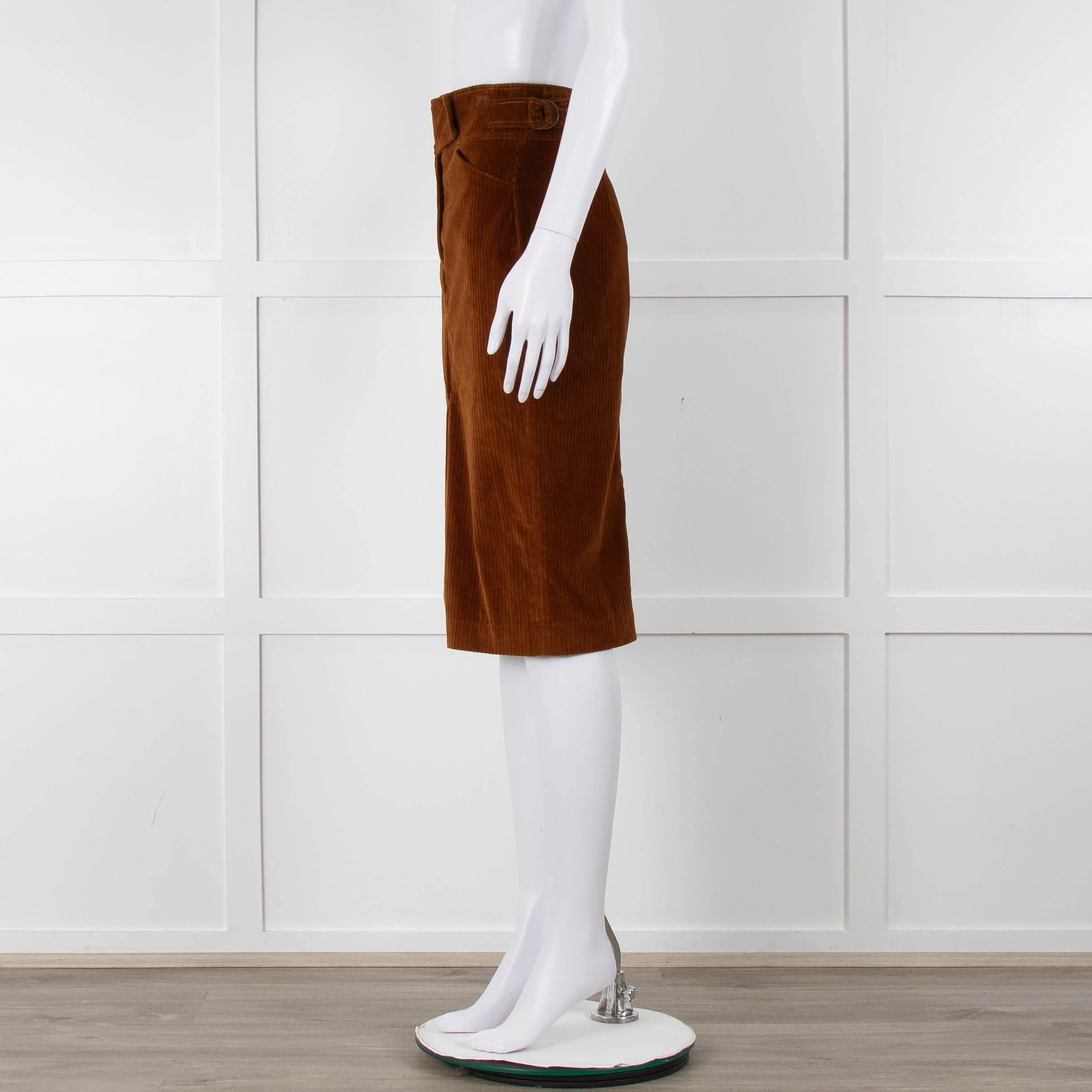 True Royal Mustard Corduroy Pencil Skirt - Image 7
