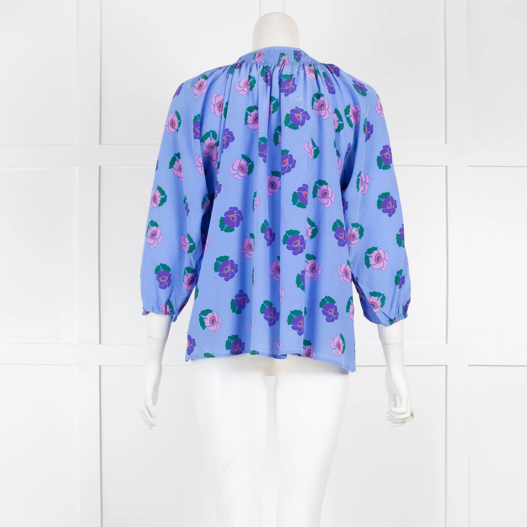 Tucker Lilac Pink Floral Silk Blouse Top - Image 3