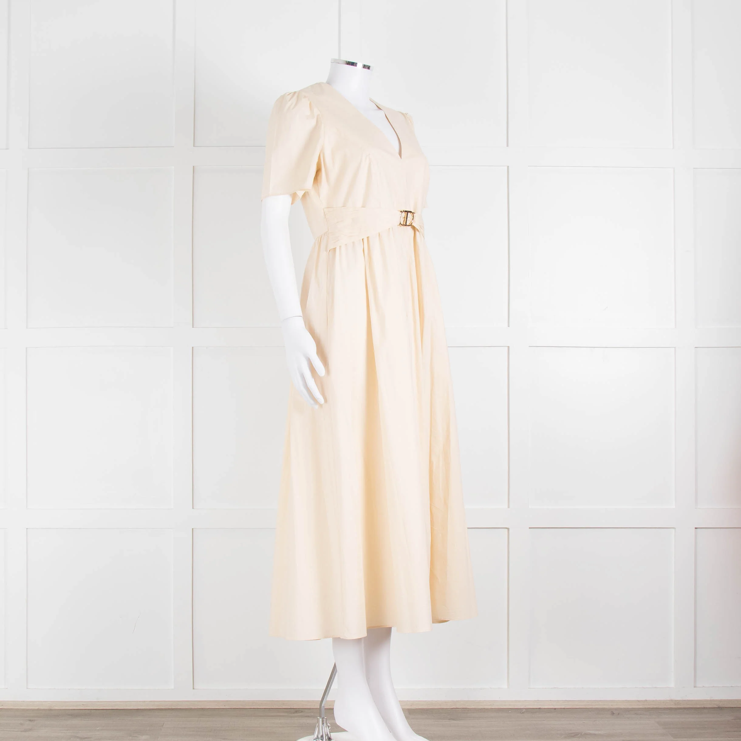 Twinset Beige Cotton Short Sleeve Midi Dress - Image 2