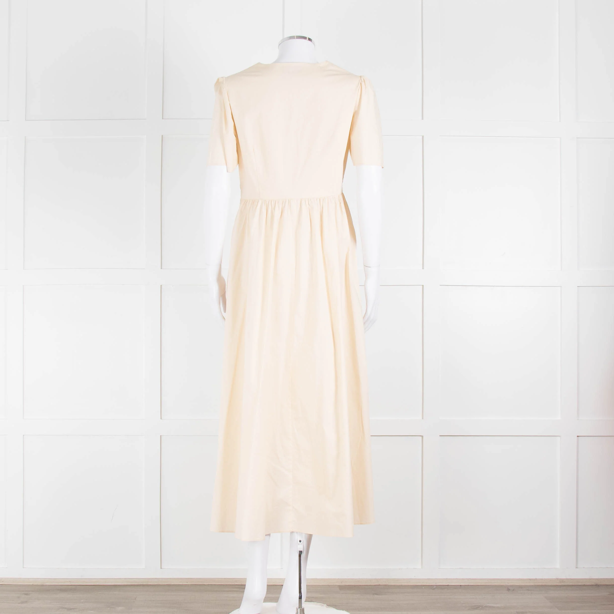 Twinset Beige Cotton Short Sleeve Midi Dress - Image 5