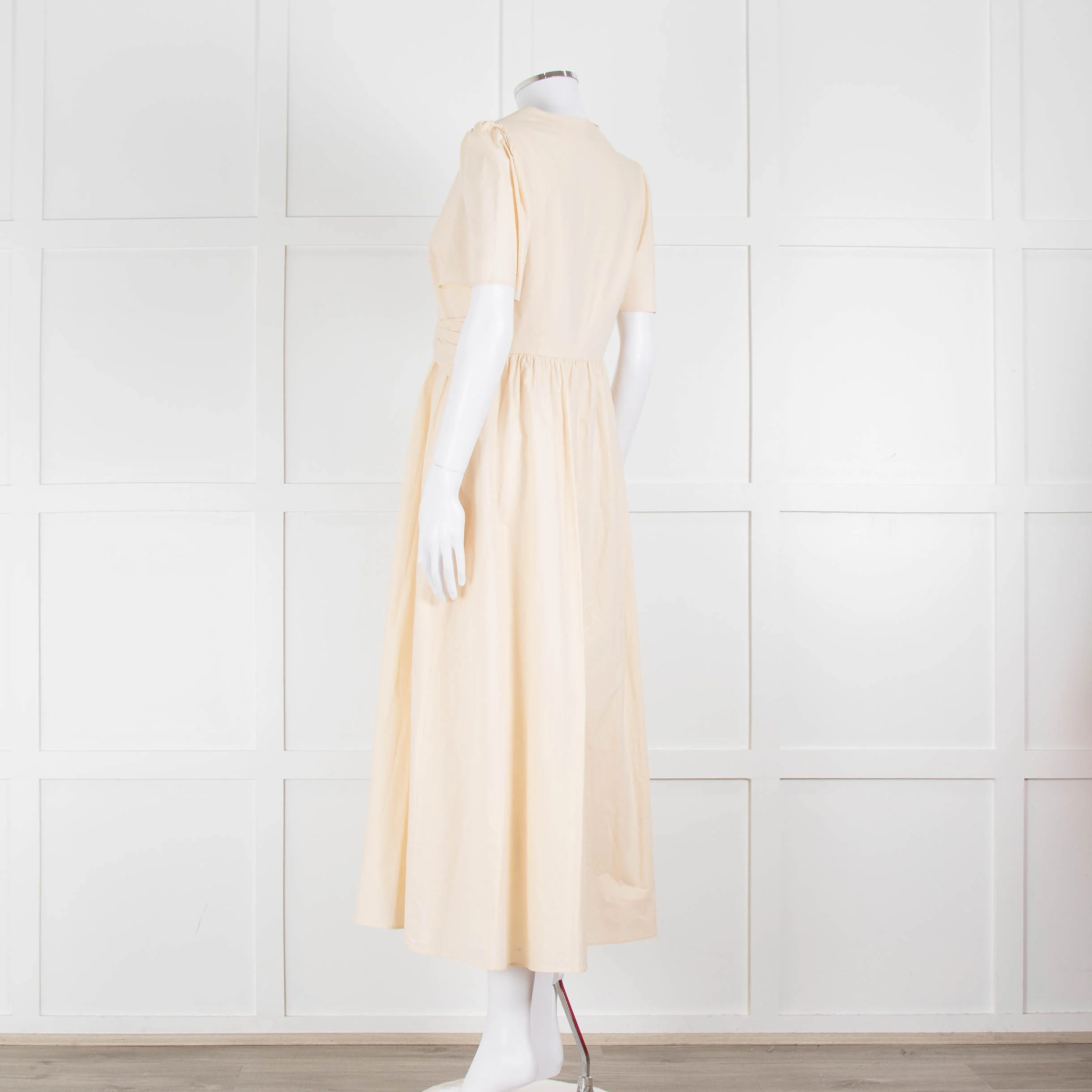 Twinset Beige Cotton Short Sleeve Midi Dress - Image 6