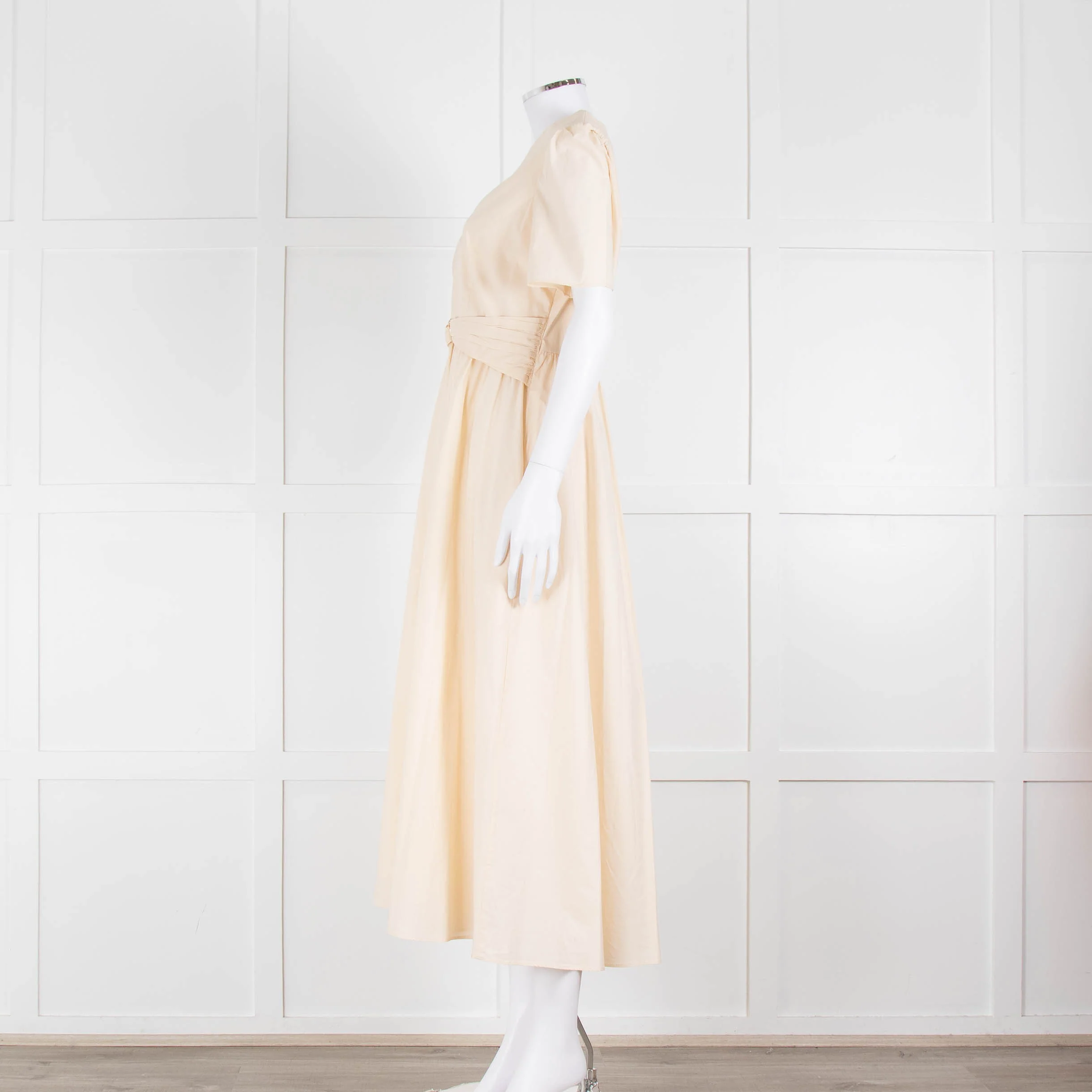 Twinset Beige Cotton Short Sleeve Midi Dress - Image 7