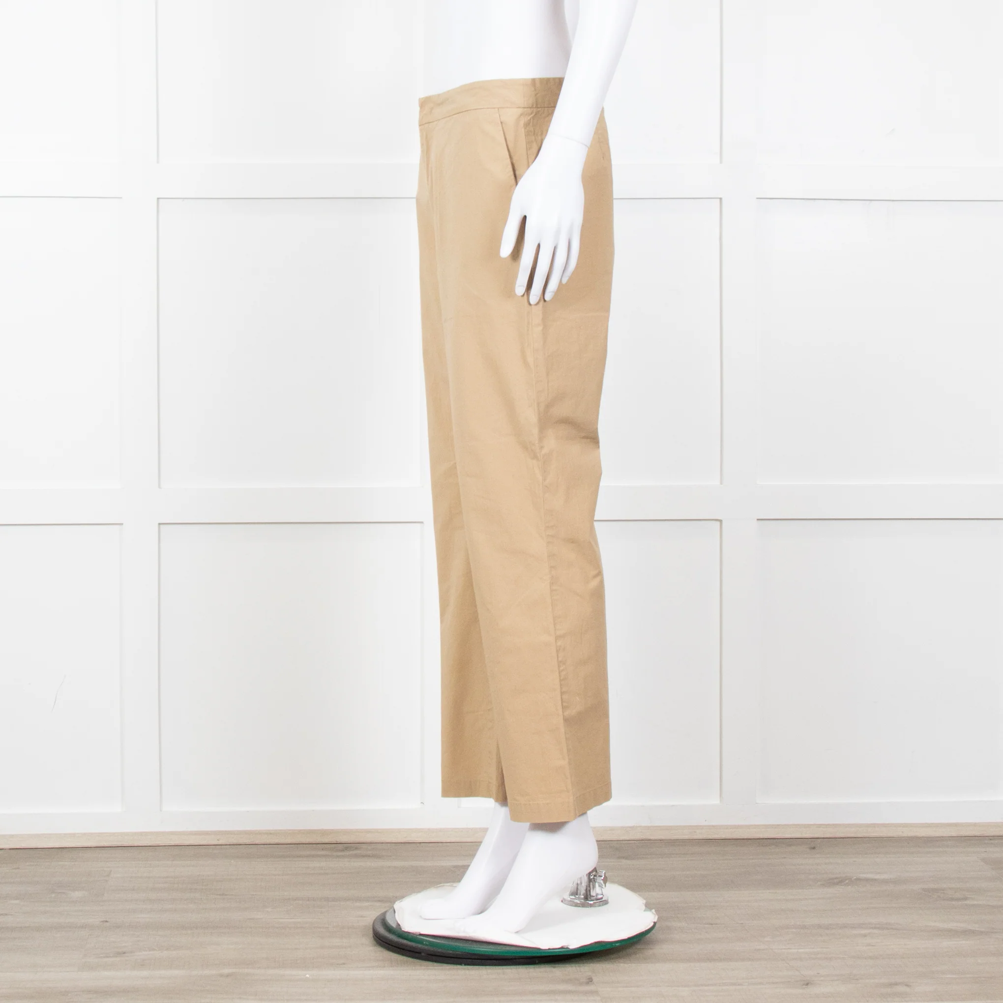 Twinset Beige Cotton Straight Leg Trousers - Image 3