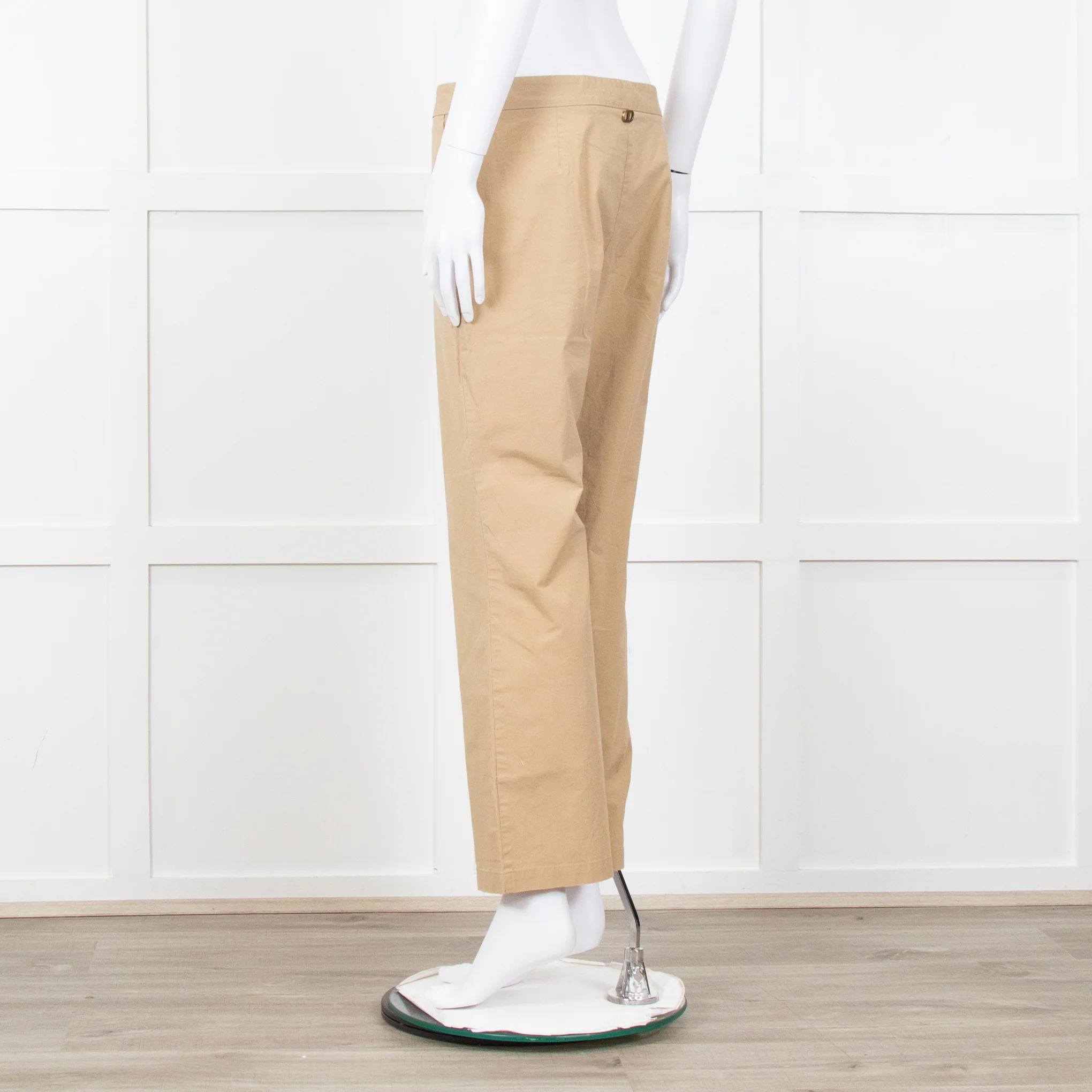 Twinset Beige Cotton Straight Leg Trousers - Image 4