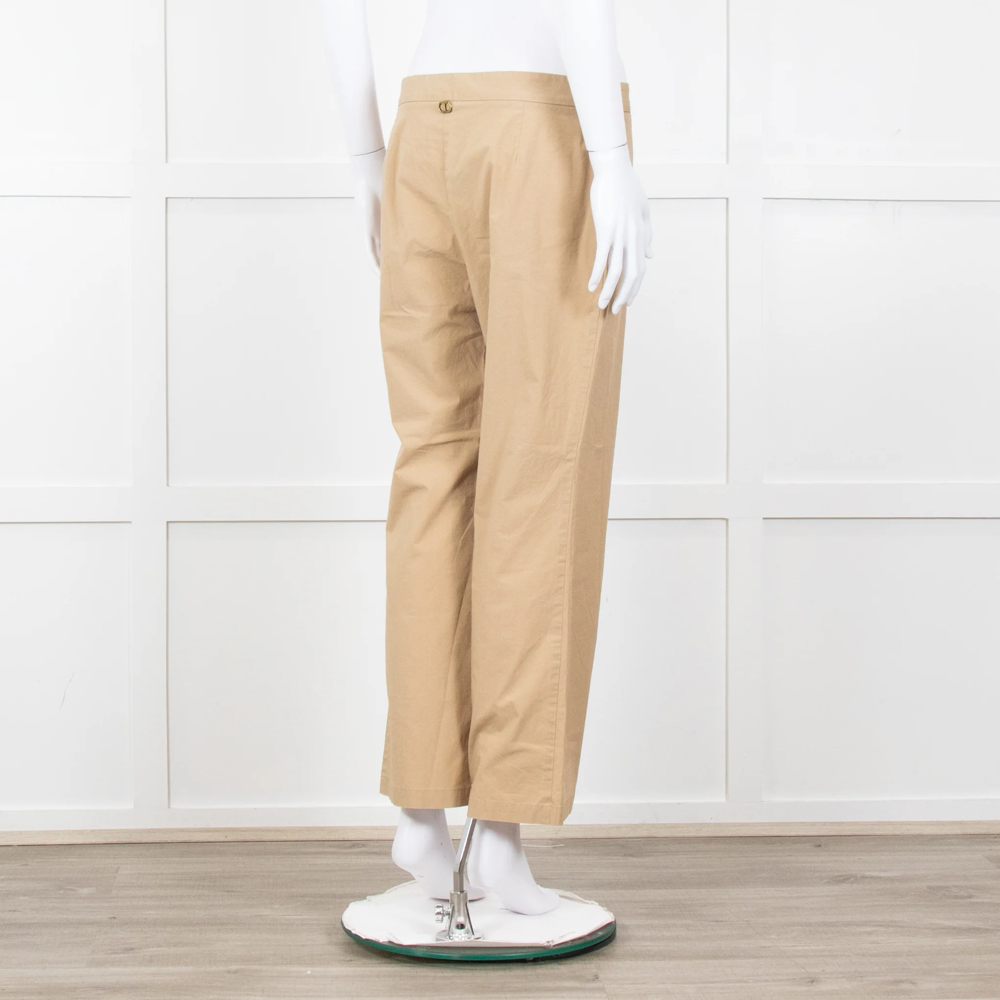 Twinset Beige Cotton Straight Leg Trousers - Image 6