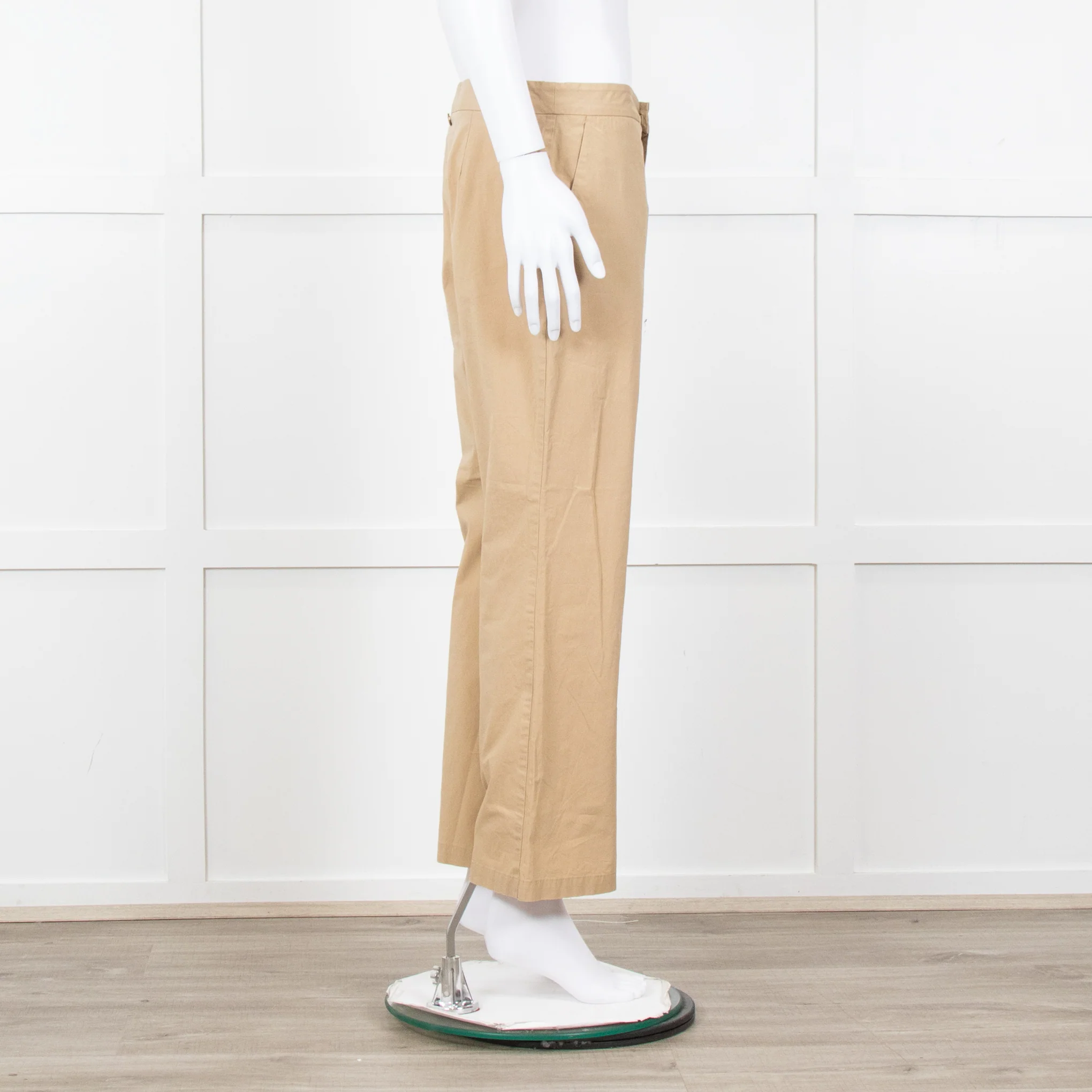 Twinset Beige Cotton Straight Leg Trousers - Image 7