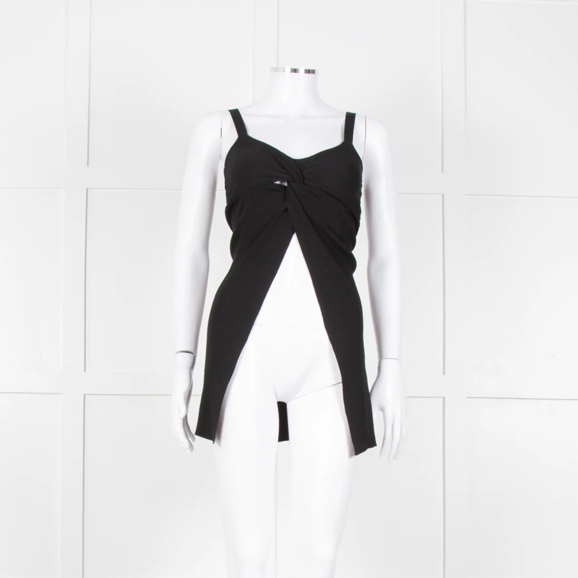 Twinset Black Knit Knot Front Open Sleeveless Top - Image 2