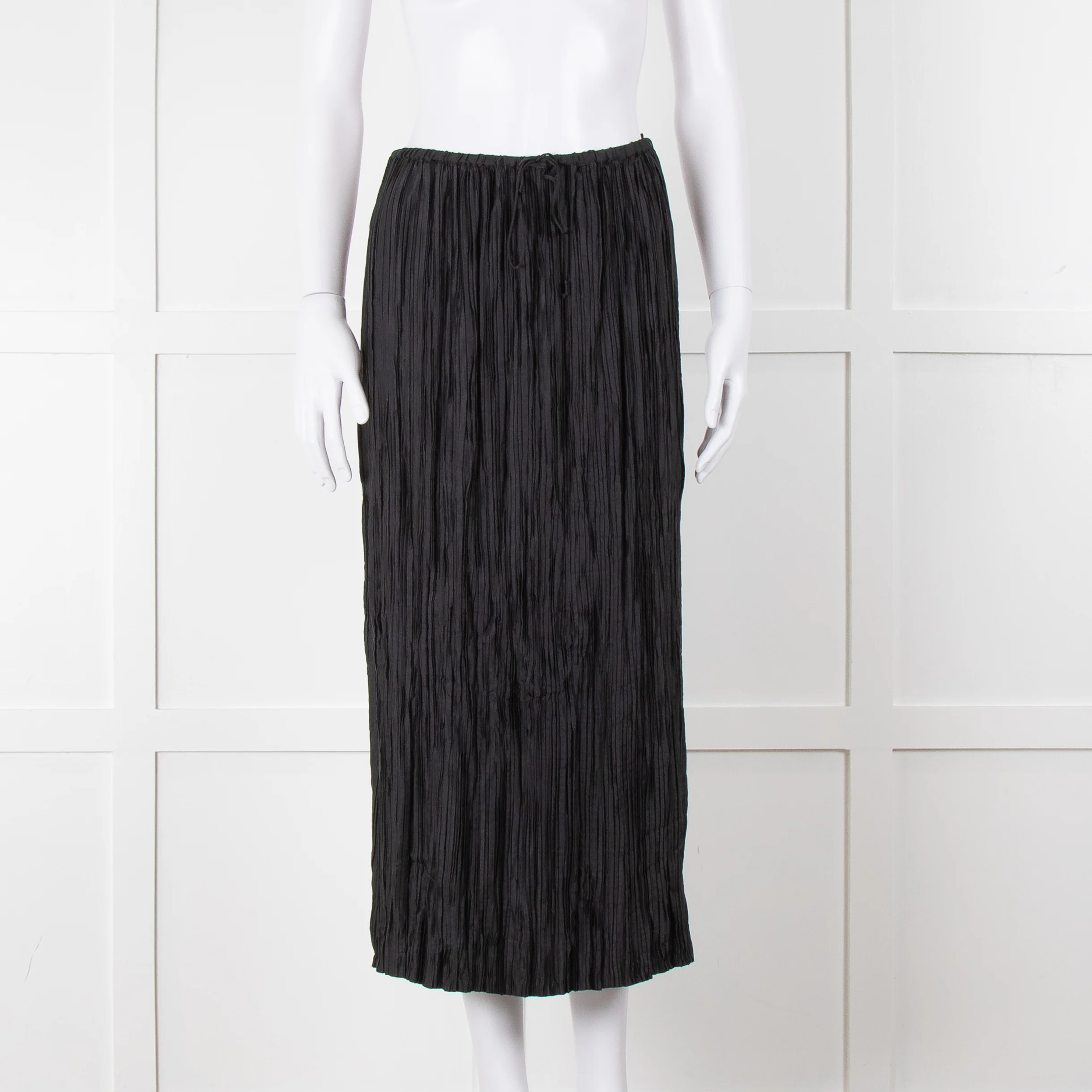 Ulla Johnson Black Crinkled Midi Skirt - Image 3