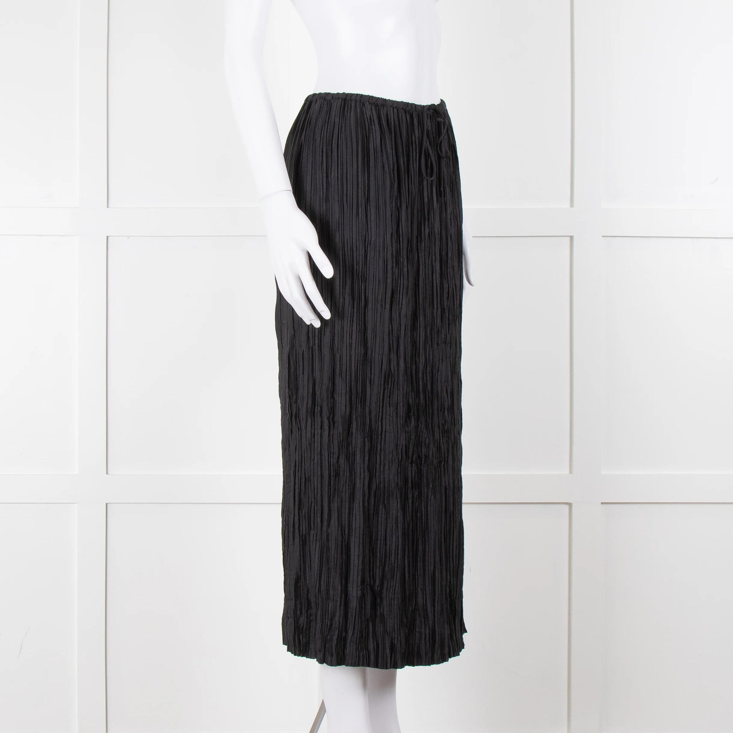 Ulla Johnson Black Crinkled Midi Skirt - Image 4