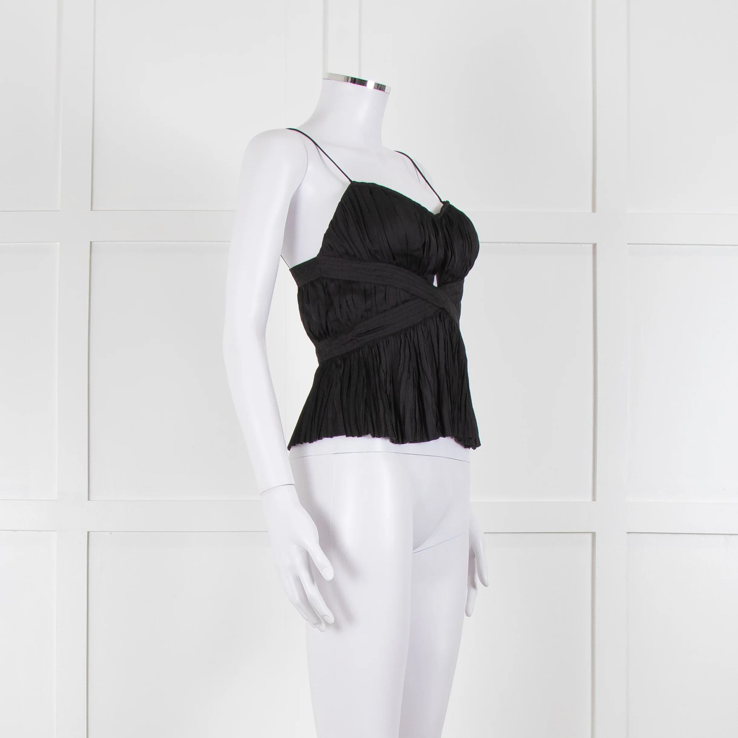 Ulla Johnson Black Crinkled Sleeveless Top - Image 4