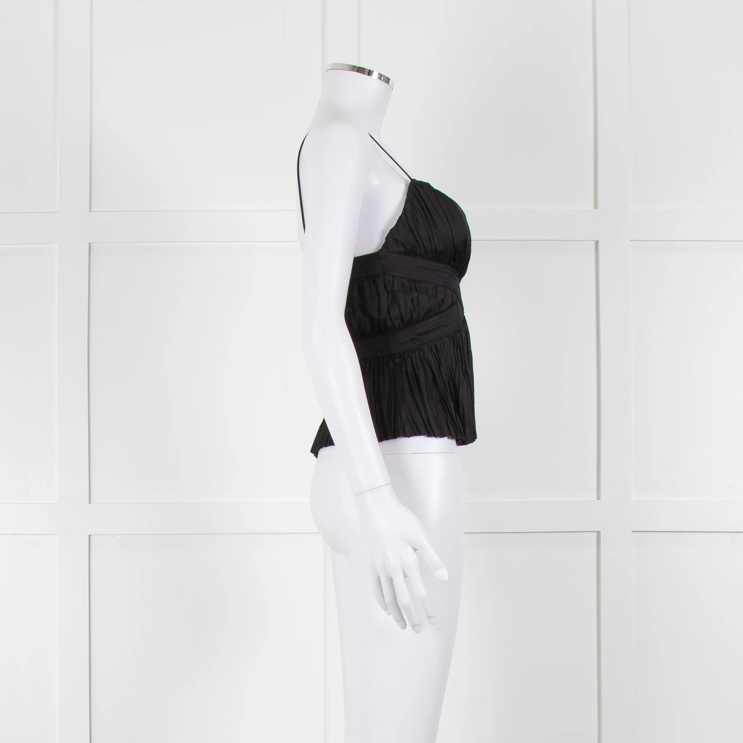 Ulla Johnson Black Crinkled Sleeveless Top - Image 5