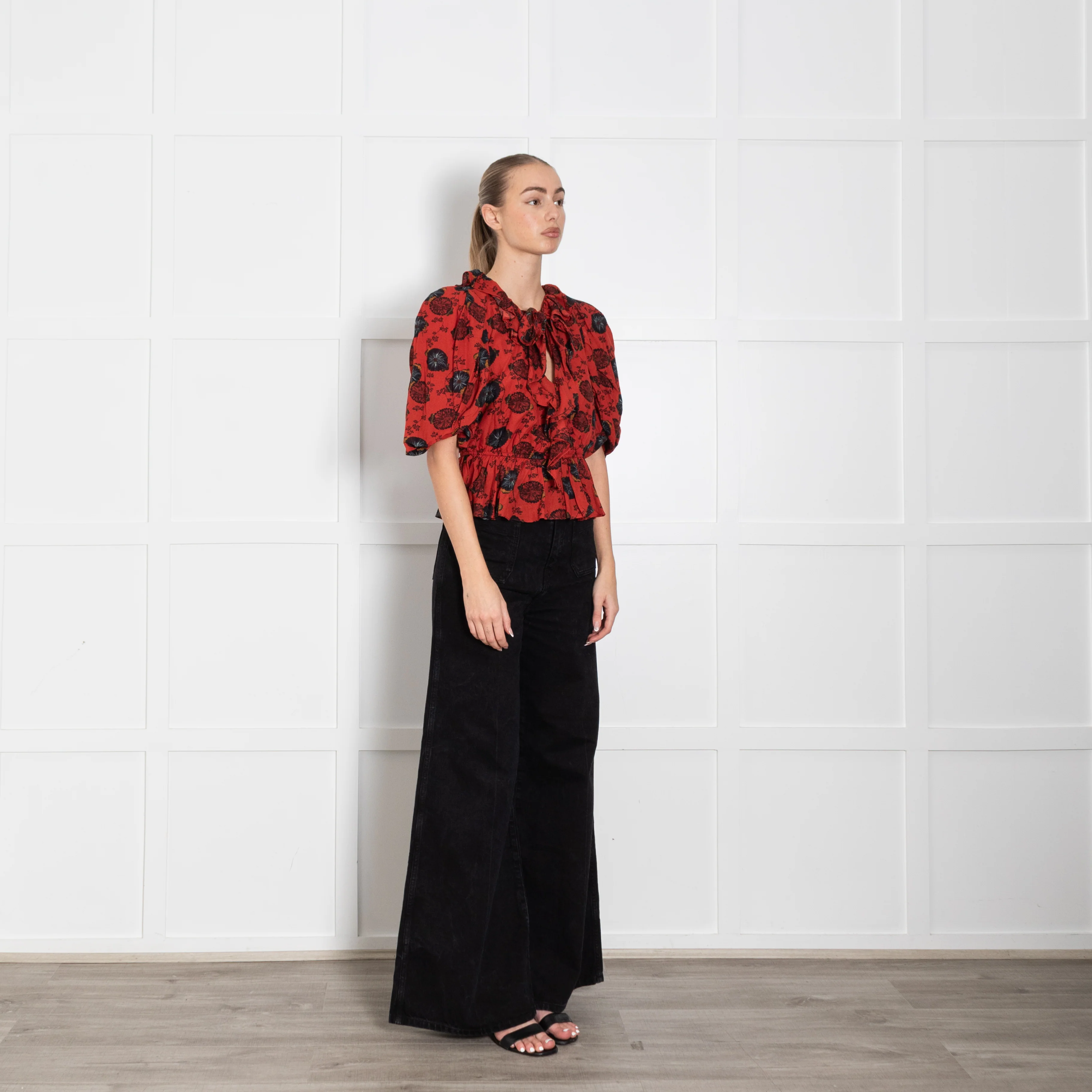 Ulla Johnson Red Poppy Print Nadya Blouse - Image 7