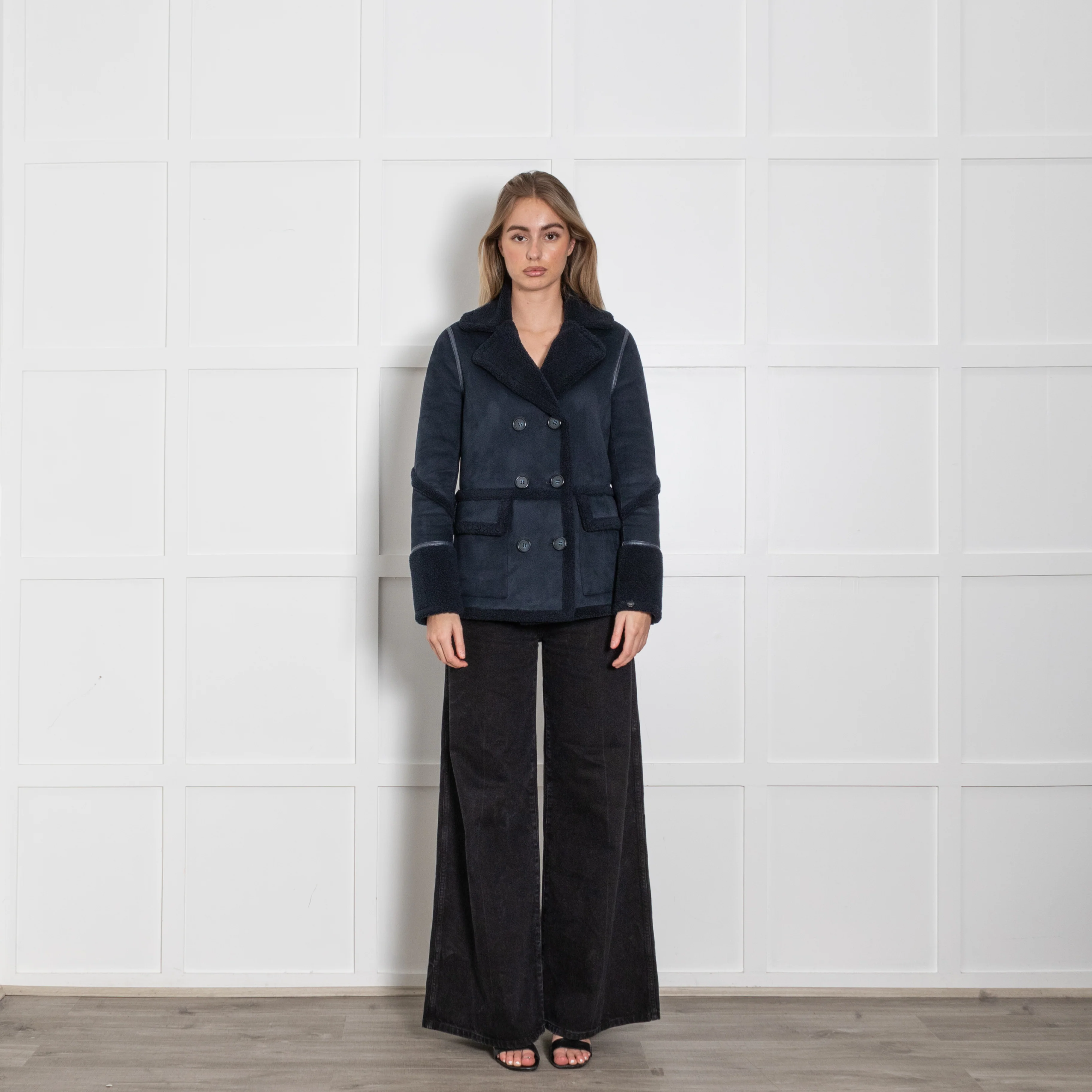 Urban Code Navy Blue Faux Shearling Reversible Jacket