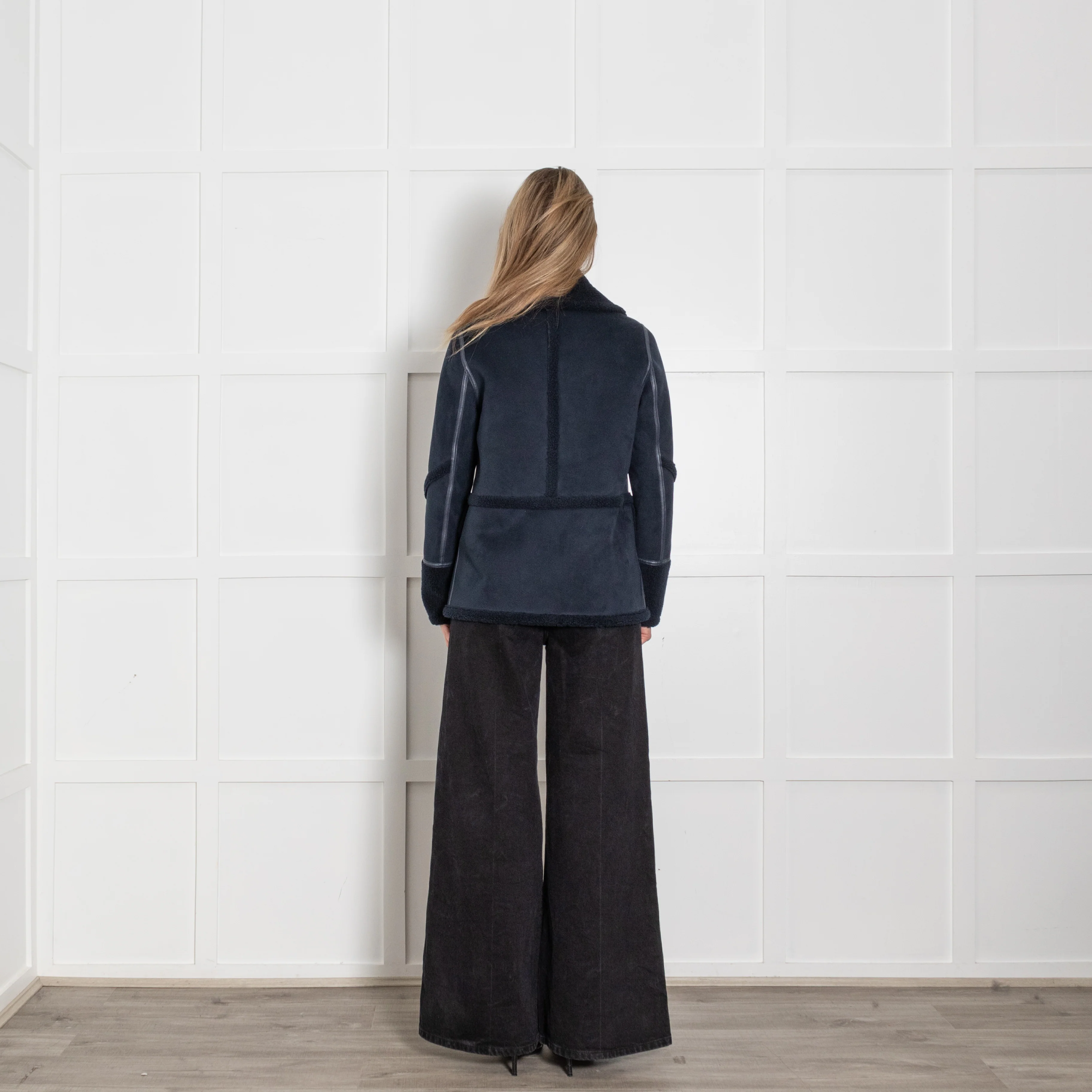 Urban Code Navy Blue Faux Shearling Reversible Jacket - Image 5