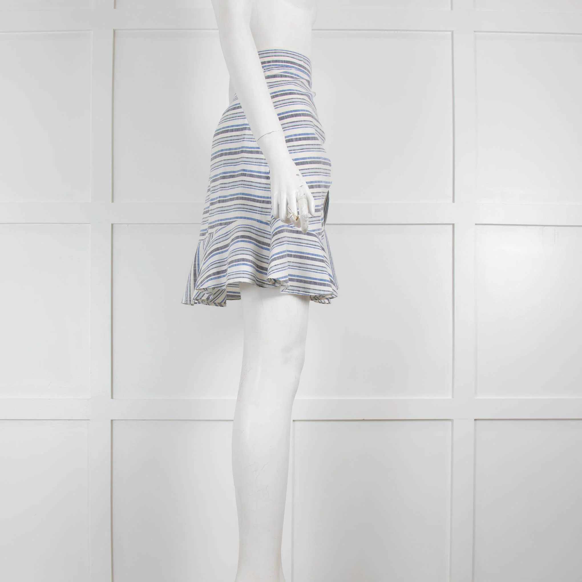 VAKKORAMA Blue, Grey, White Stripe Short Skirt - Image 2