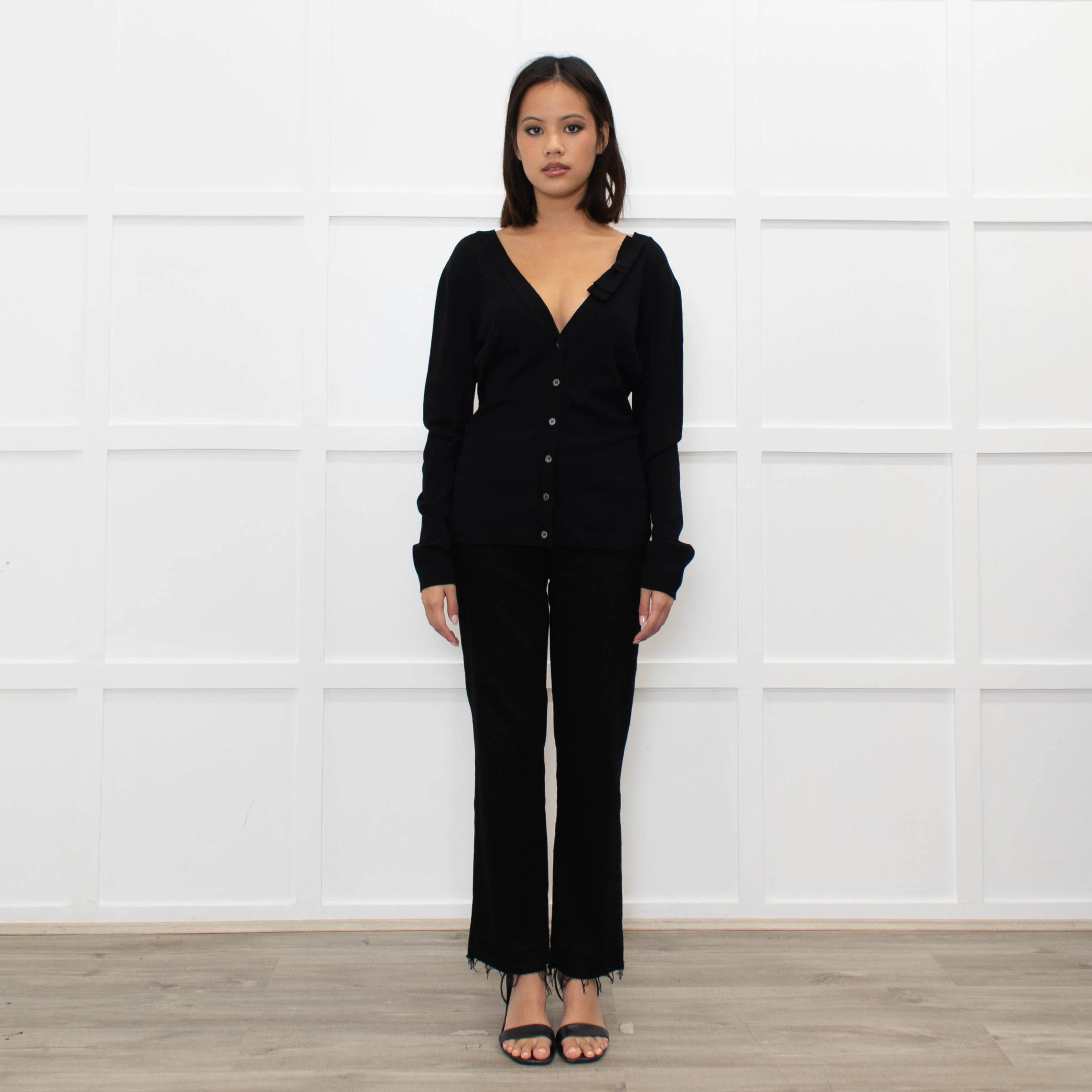 Valentino Black Lace Back Cardigan