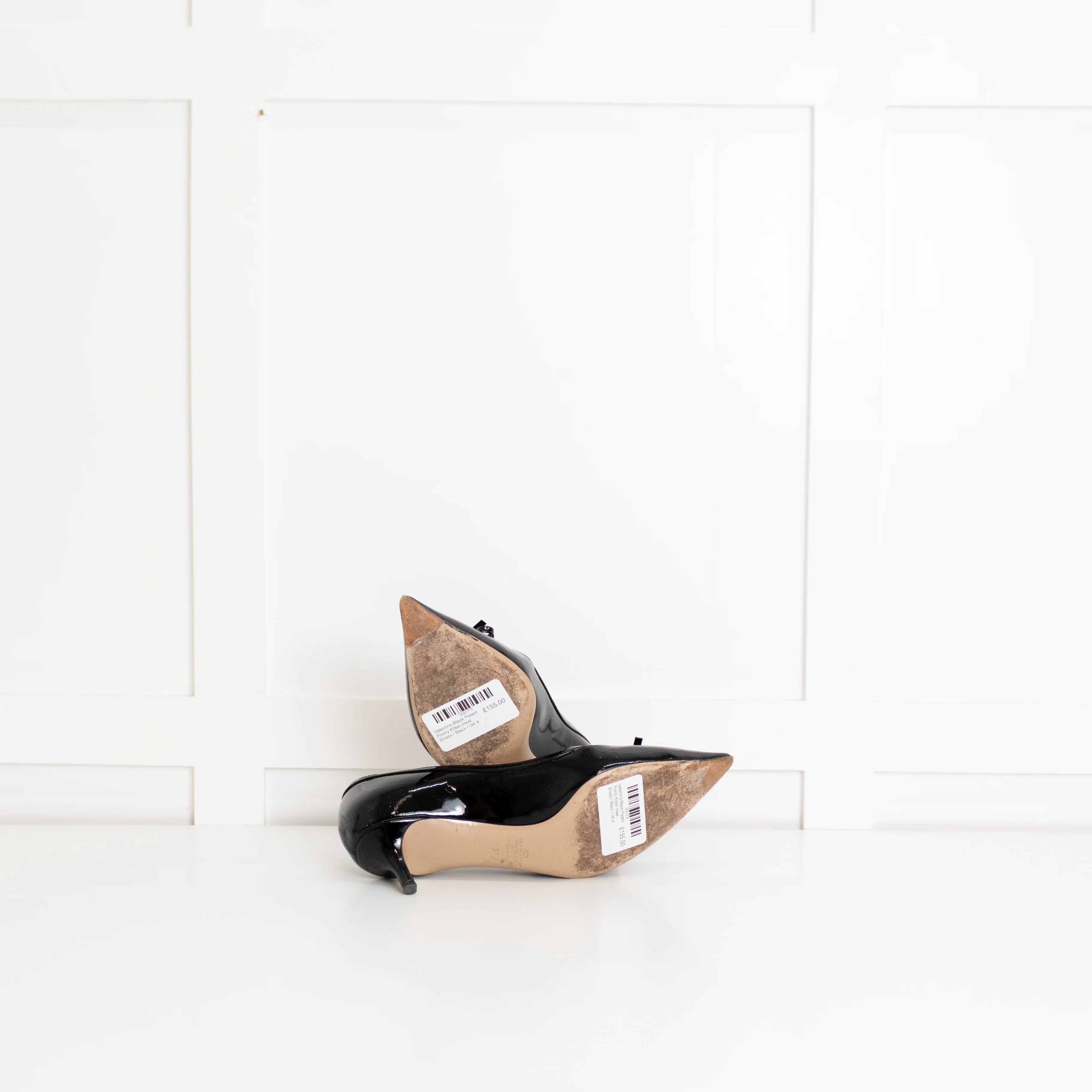 Valentino Black Patent Pointy Kitten Heel Shoes - Image 5