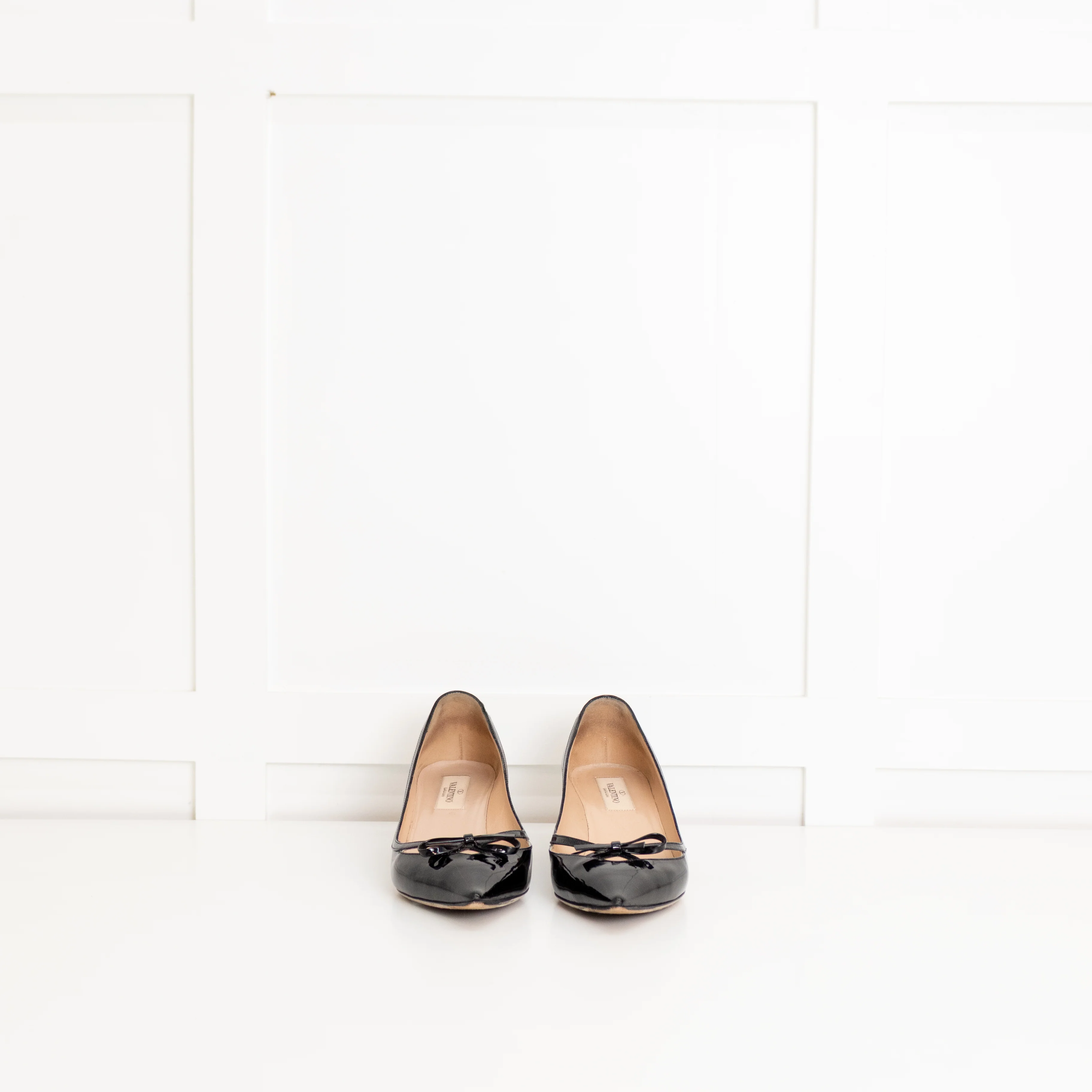 Valentino Black Patent Pointy Kitten Heel Shoes - Image 6
