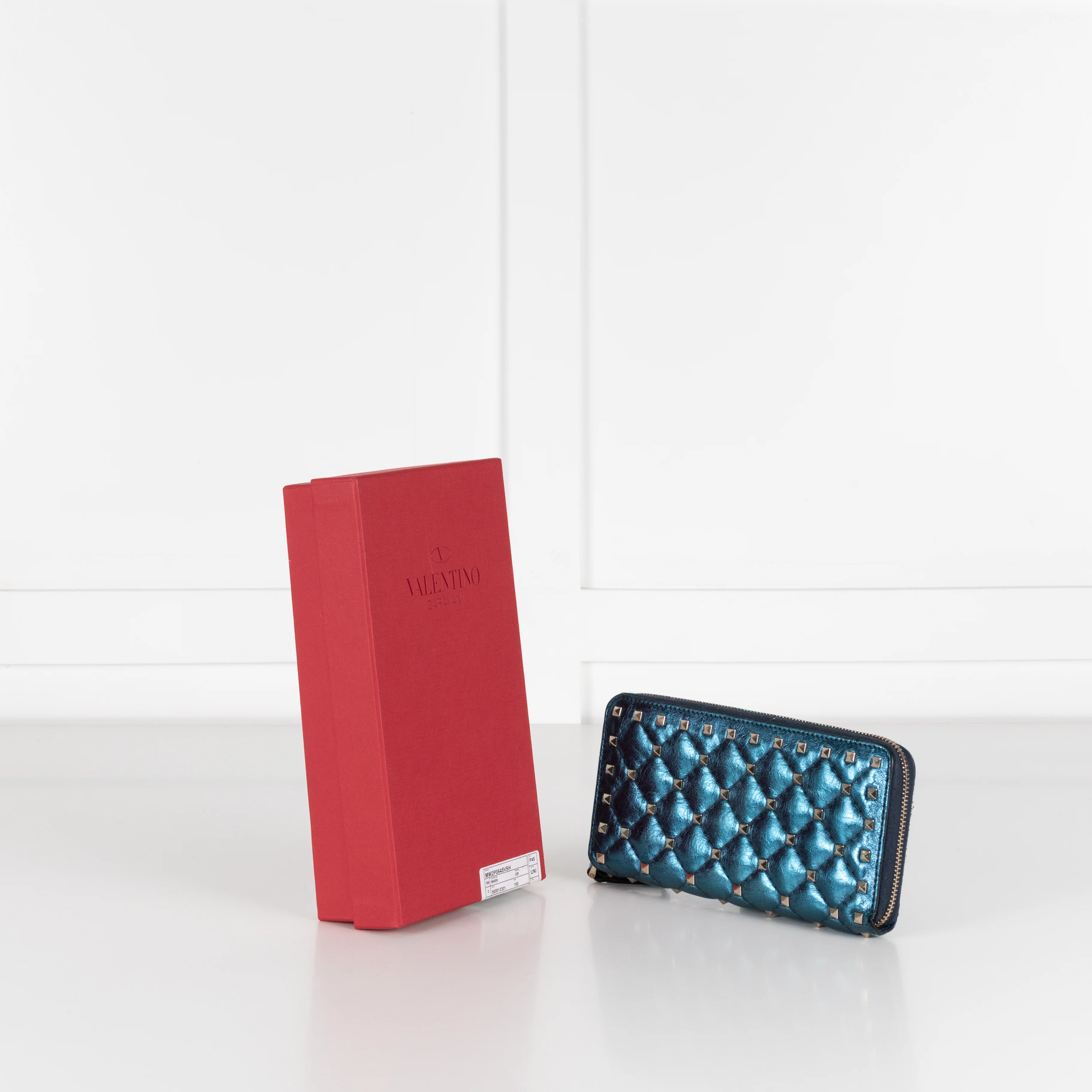 Valentino Blue Metallic Stud Wallet - Image 2