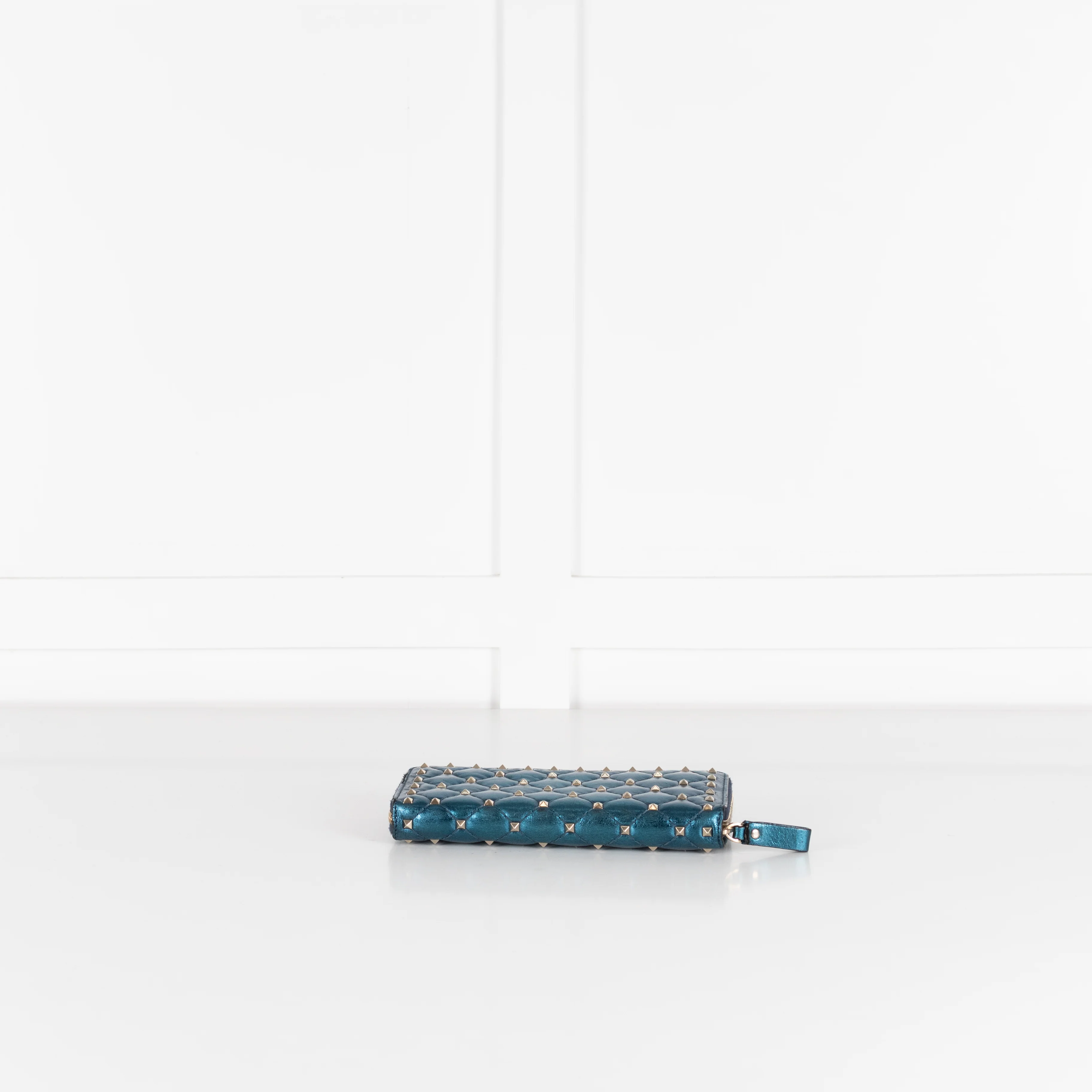 Valentino Blue Metallic Stud Wallet - Image 4