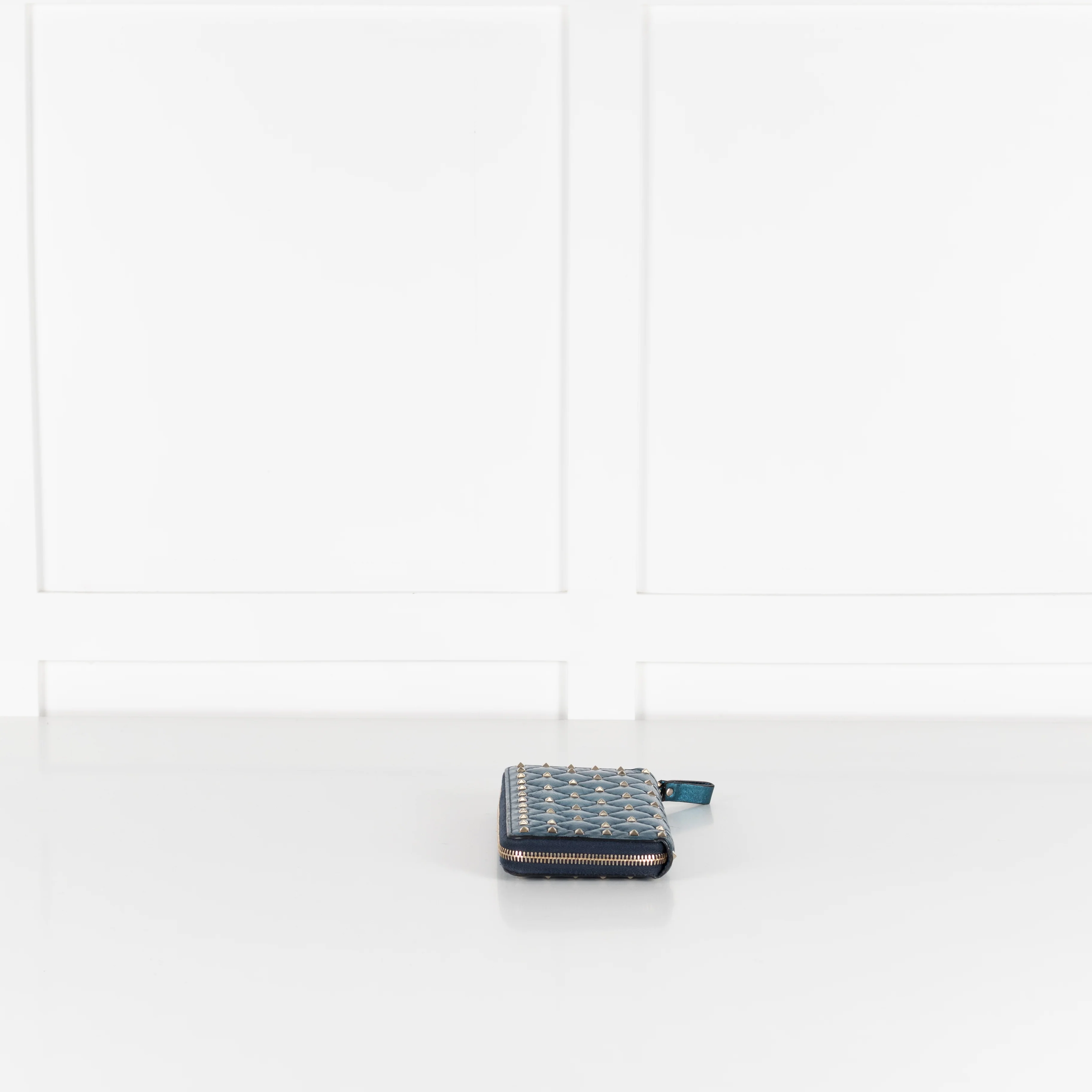 Valentino Blue Metallic Stud Wallet - Image 6
