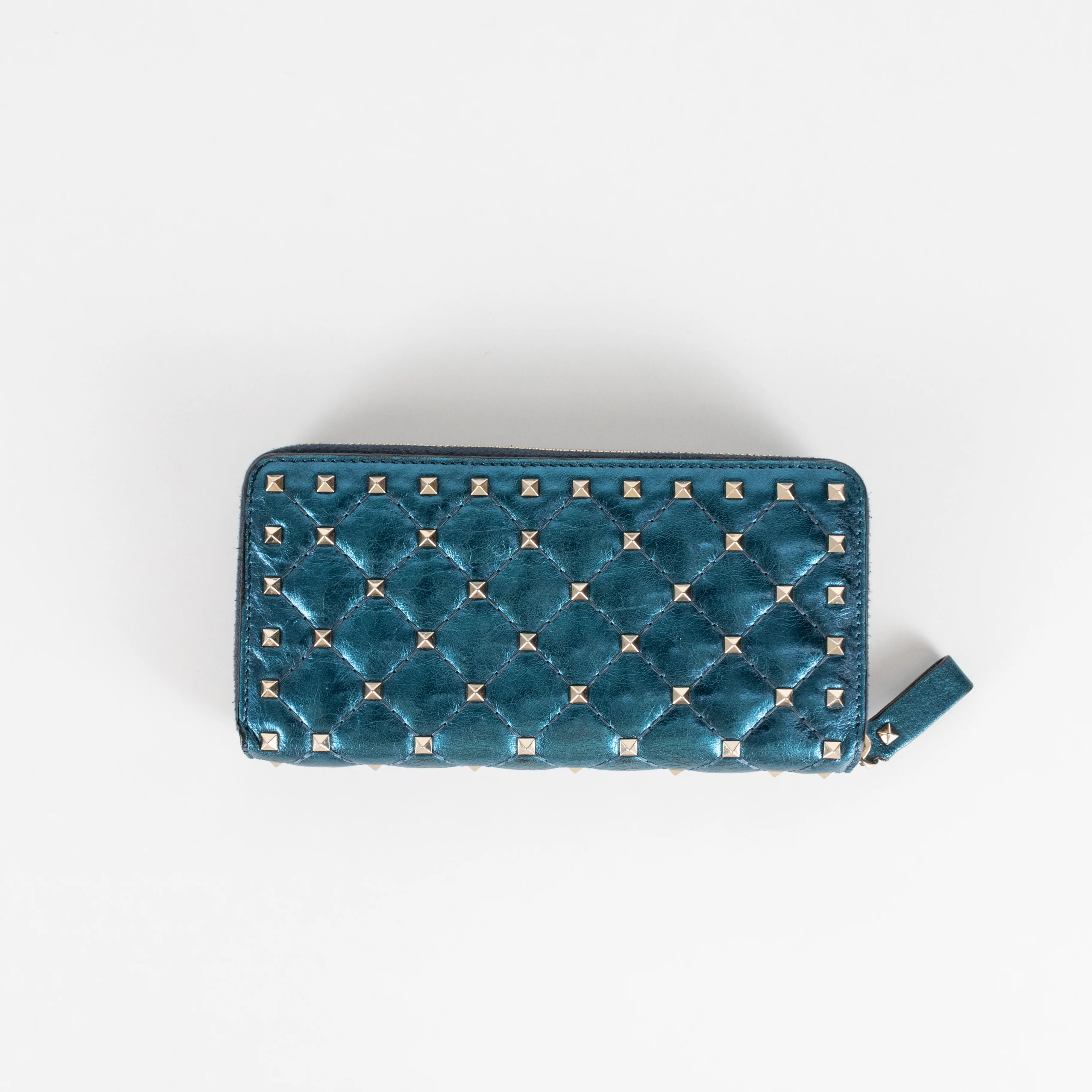 Valentino Blue Metallic Stud Wallet - Image 7