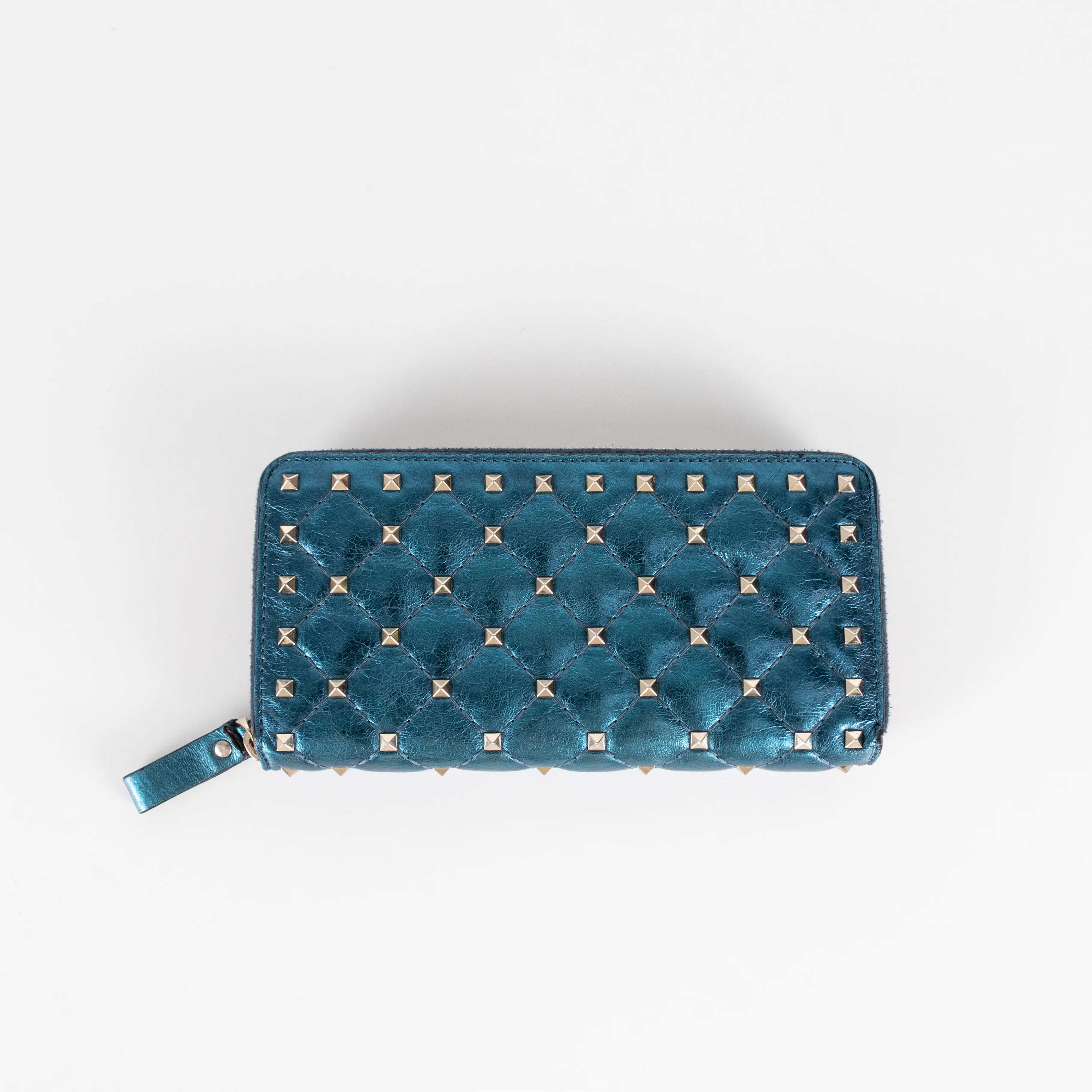 Valentino Blue Metallic Stud Wallet - Image 8