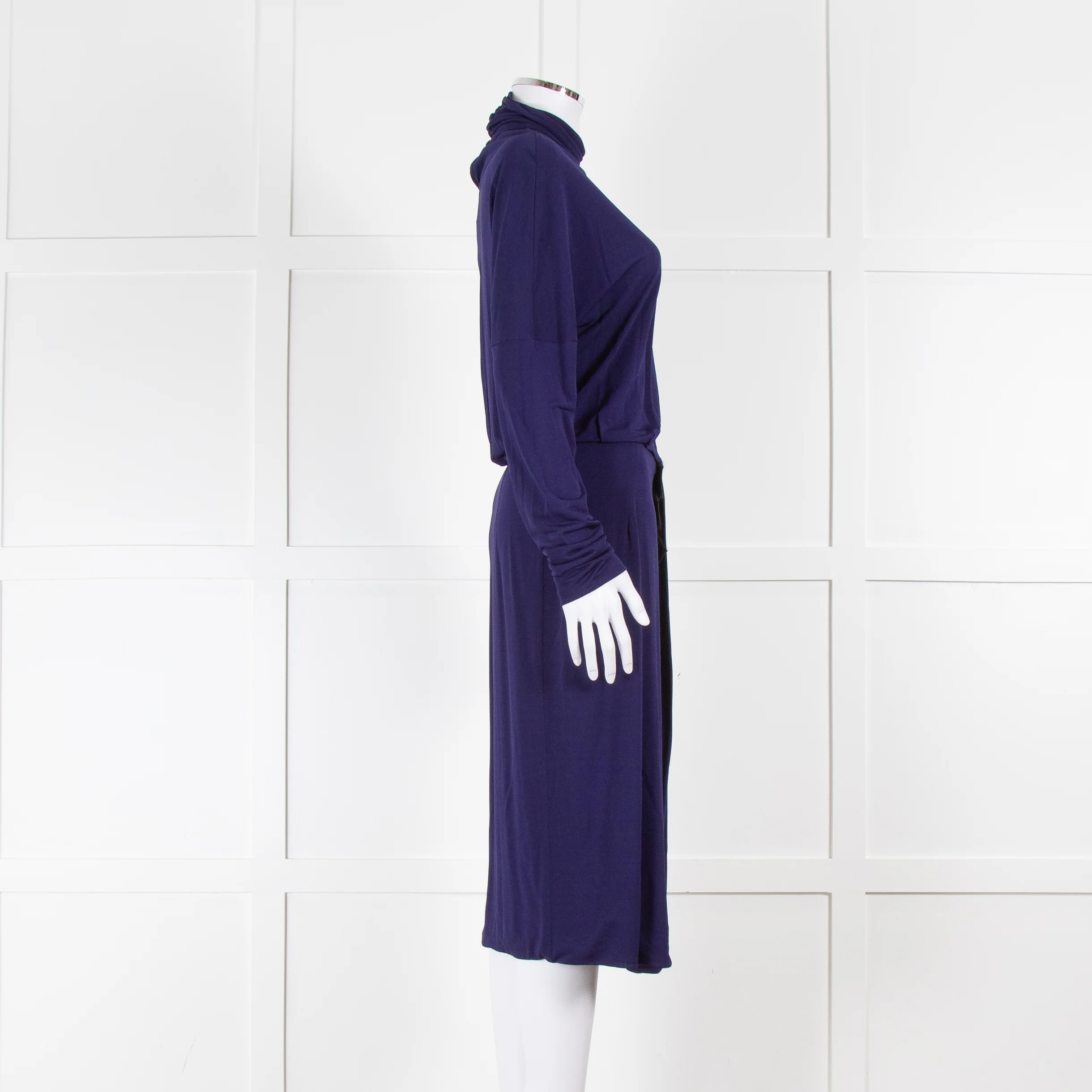 Valentino Cobalt Long Sleeve Dress with Waist Detail - Image 3