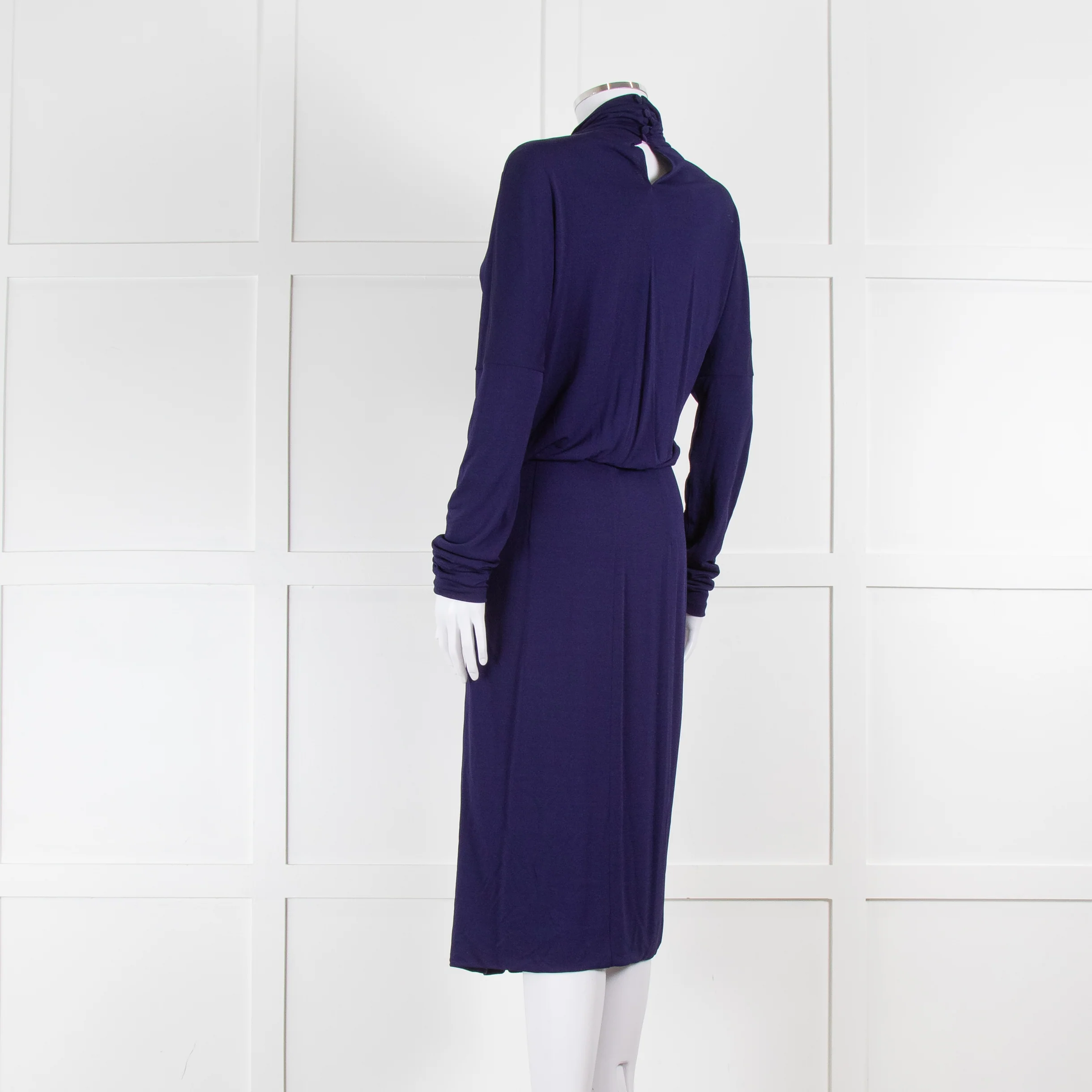 Valentino Cobalt Long Sleeve Dress with Waist Detail - Image 6