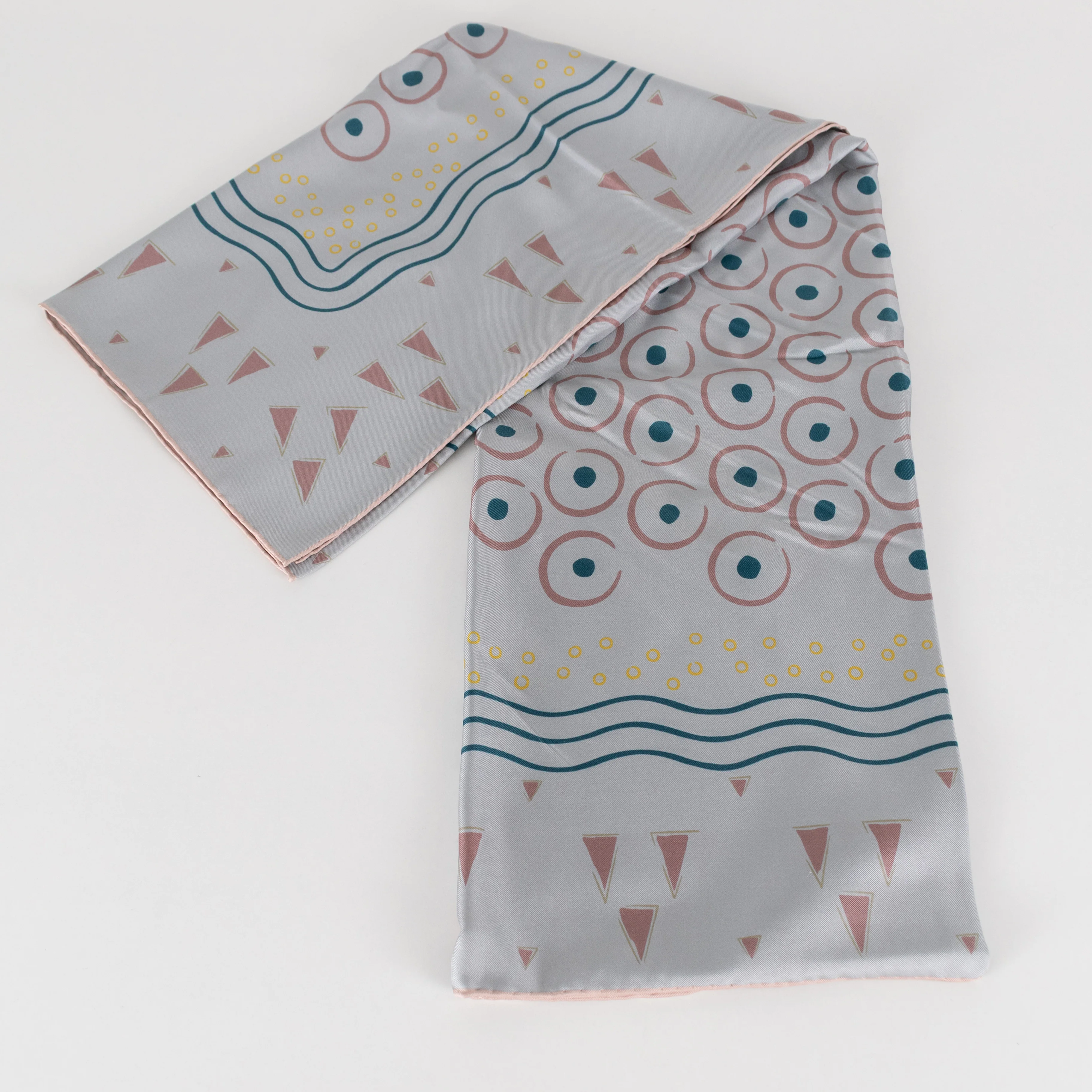 Valentino Dusty Blue Printed Silk Scarf