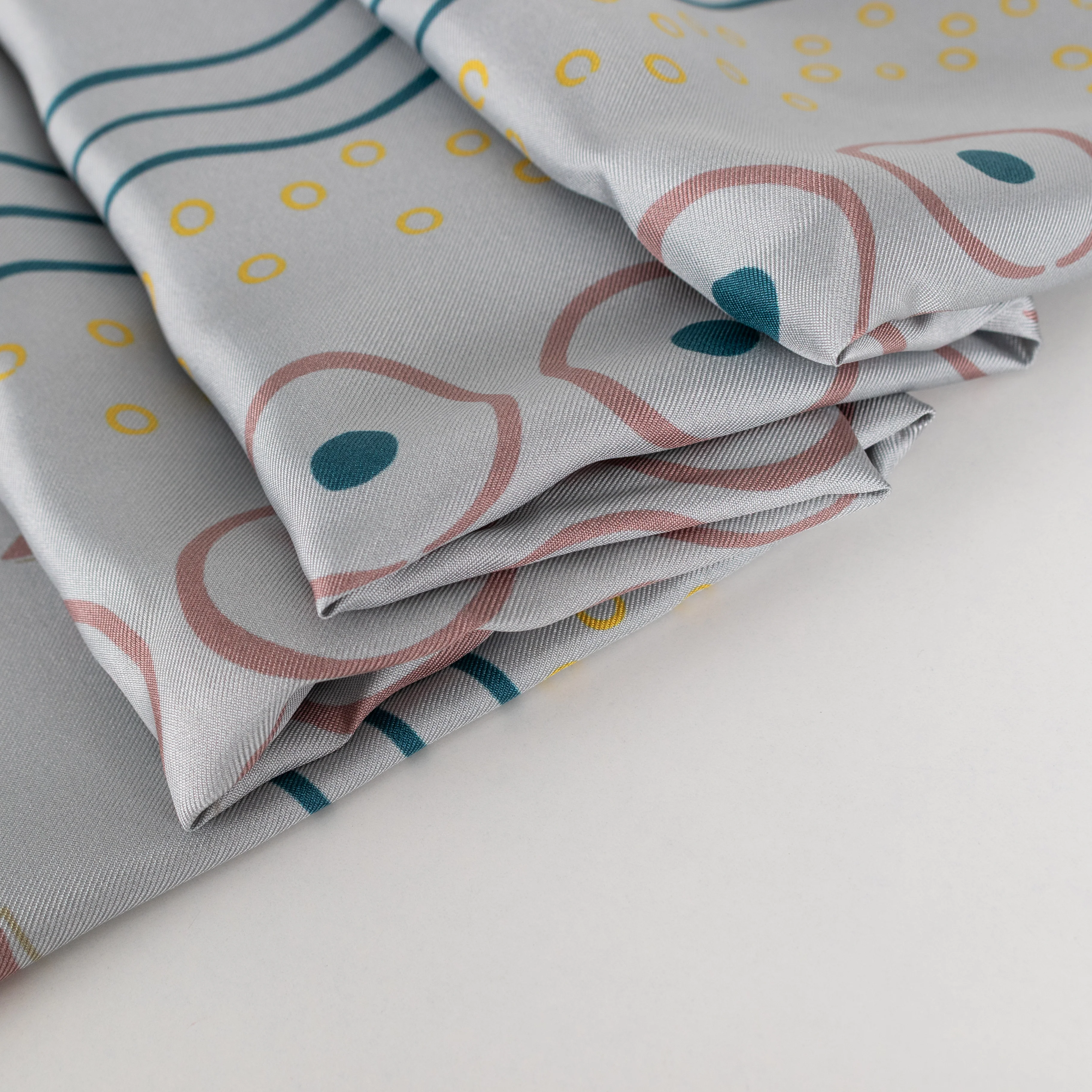 Valentino Dusty Blue Printed Silk Scarf - Image 7