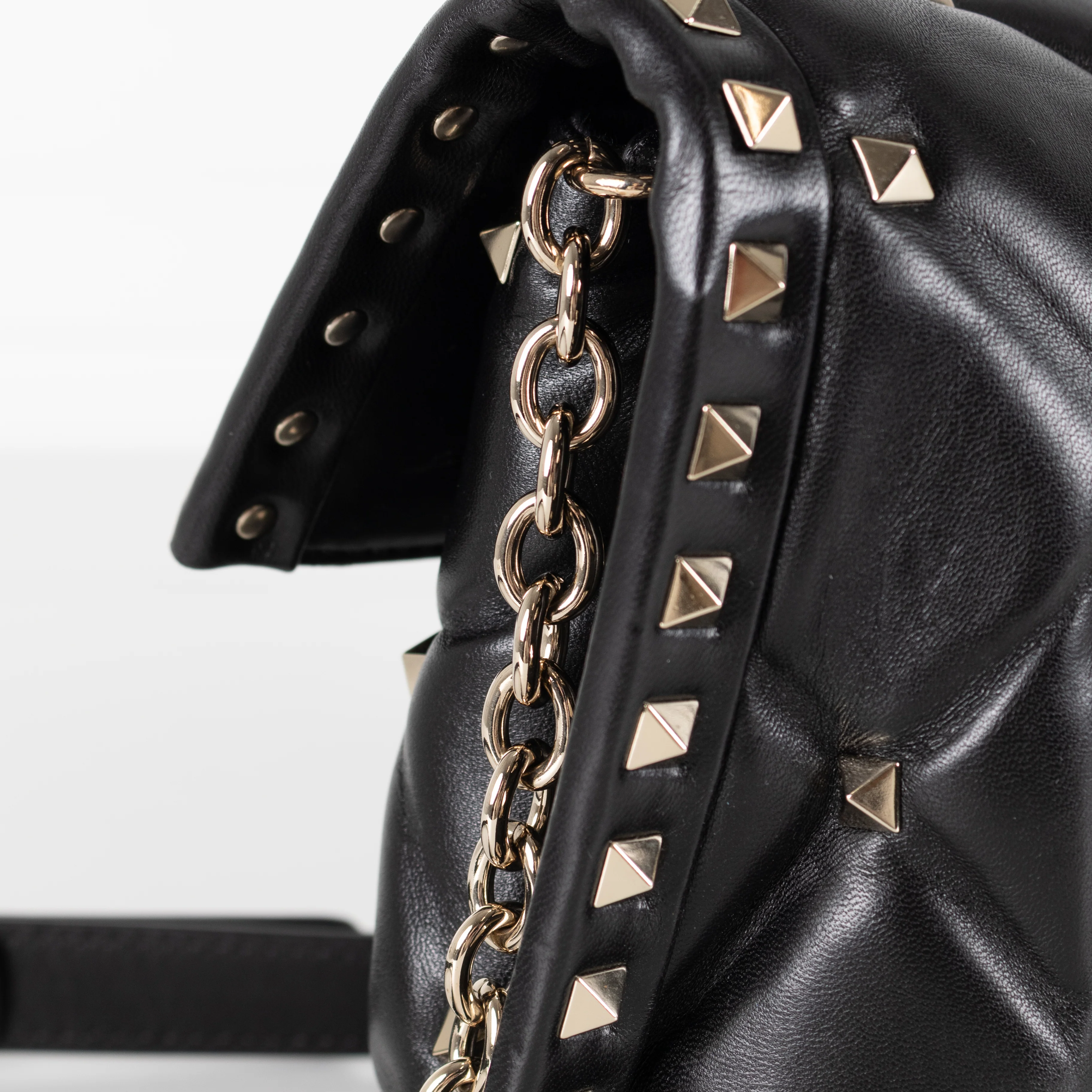 Valentino Garavani Black Candystud Quilted Leather Shoulder Bag - Image 14