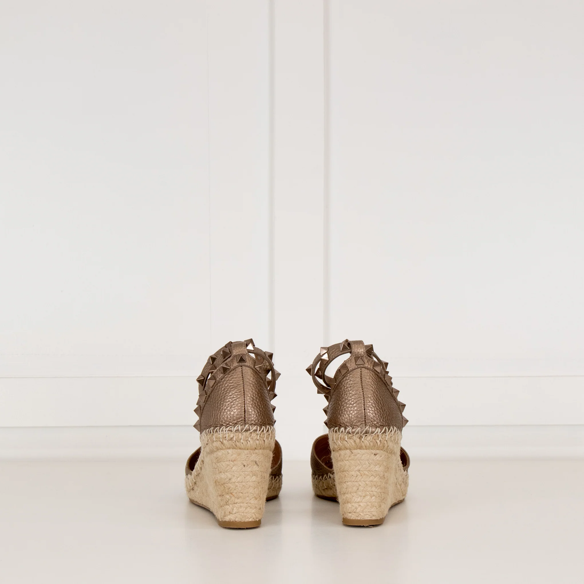 Valentino Garavani Bronze Ankle Strap Espadrilles - Image 6