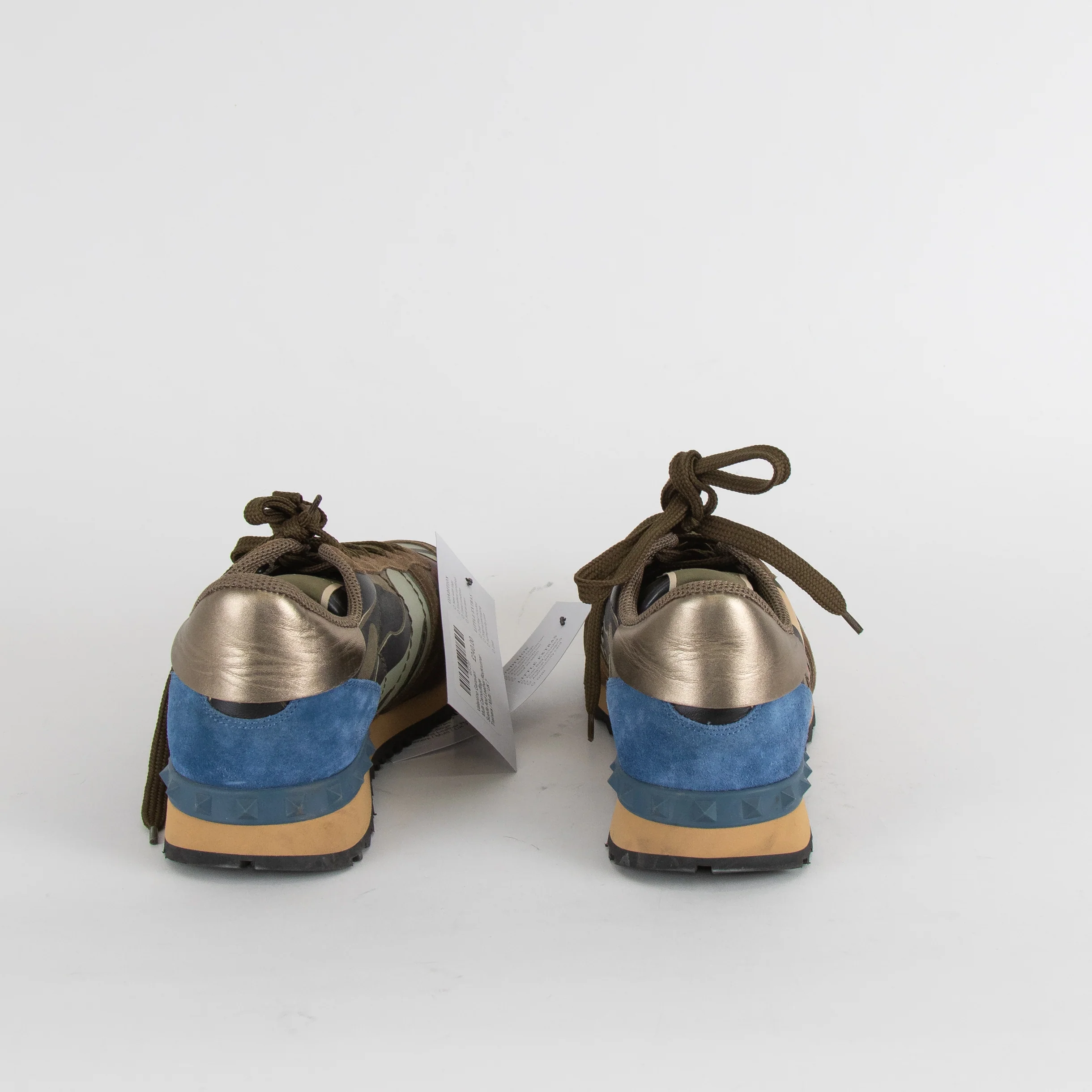 Valentino Garavani Multi Camouflage Suede And Leather Rockrunner Trainers - Image 4